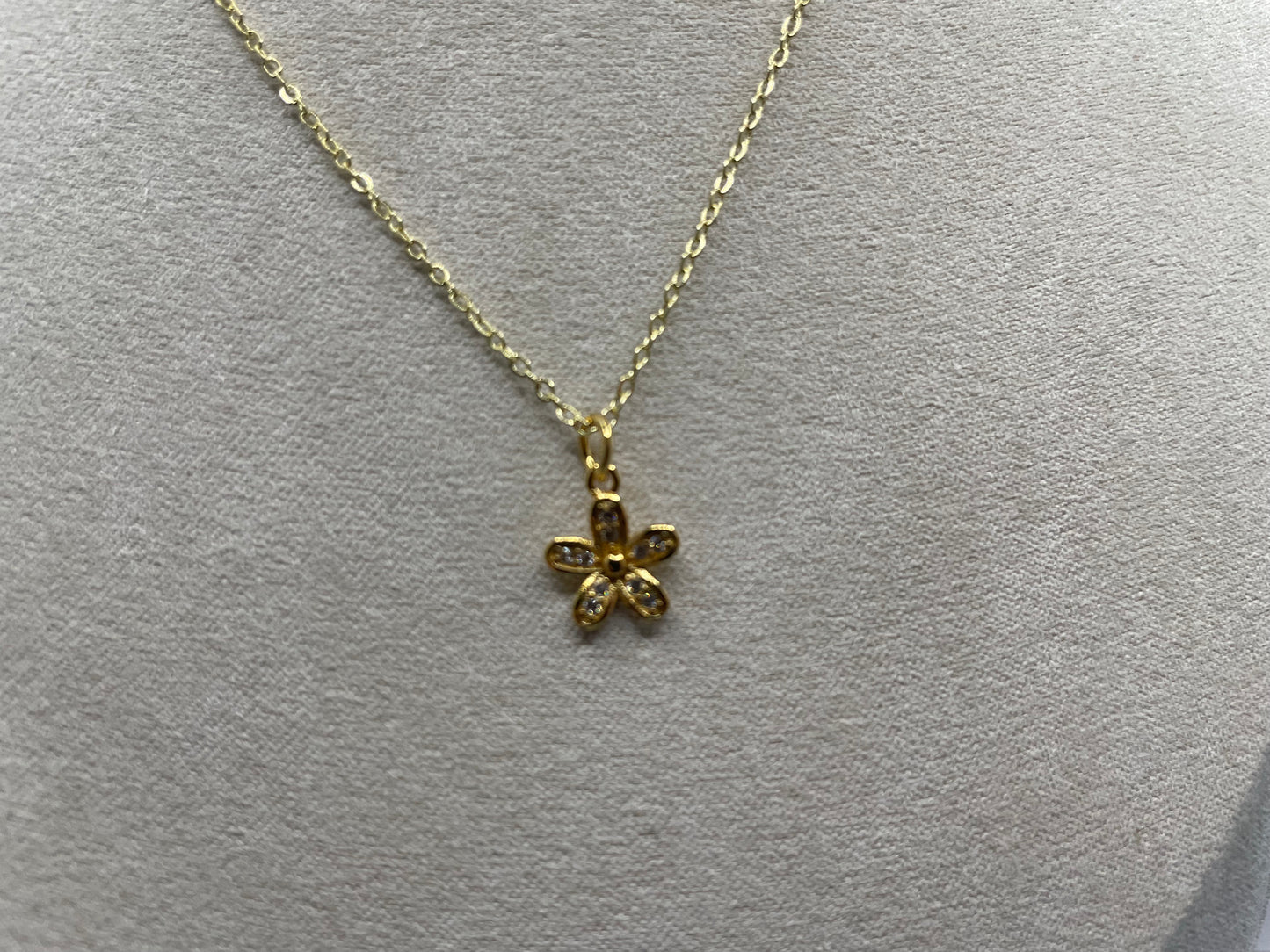 Gold Flower Charm Pendant- NICKEL FREE+GOLD PLATED