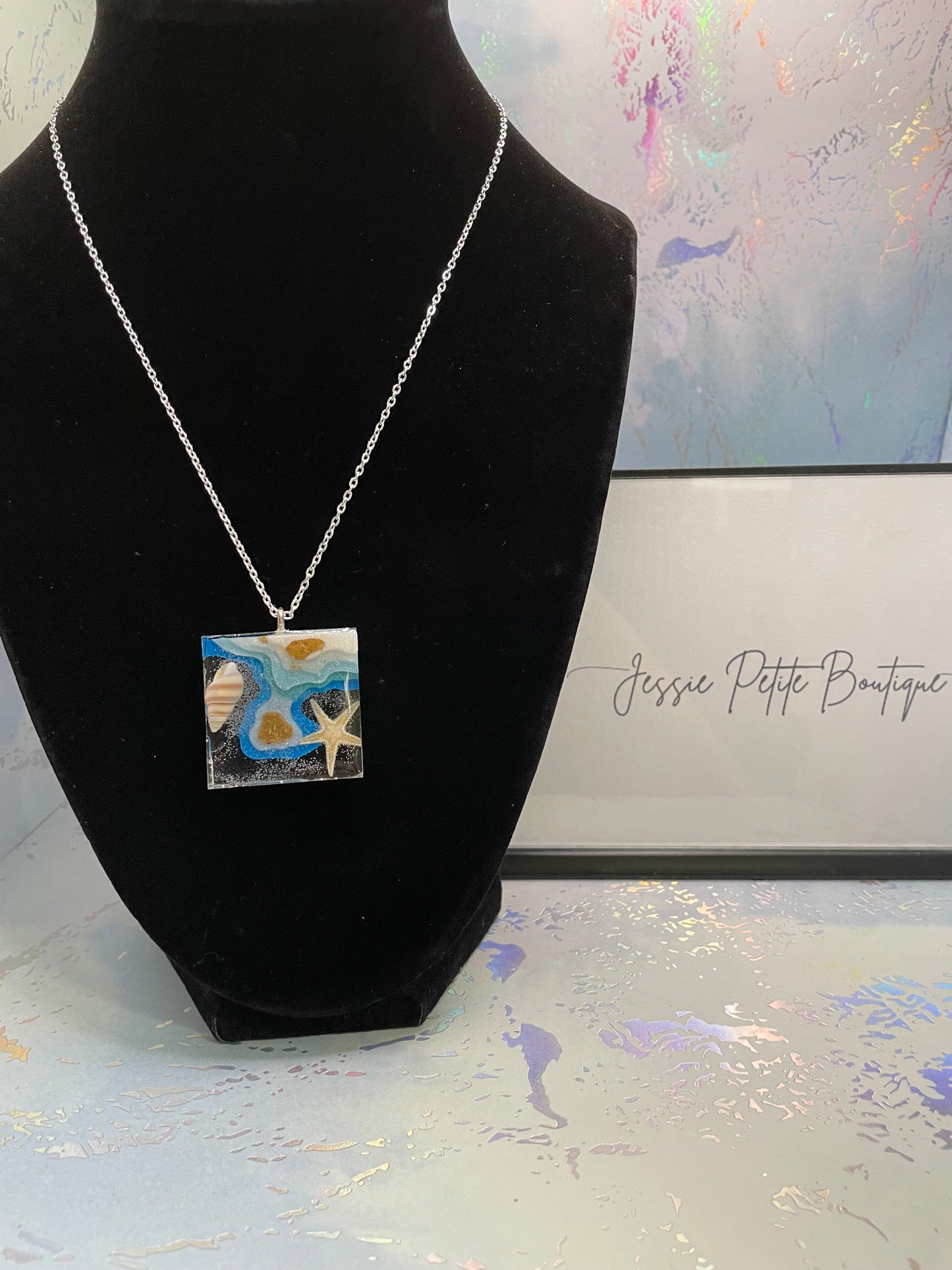 Collier carré en argent 24 pouces - Sans nickel