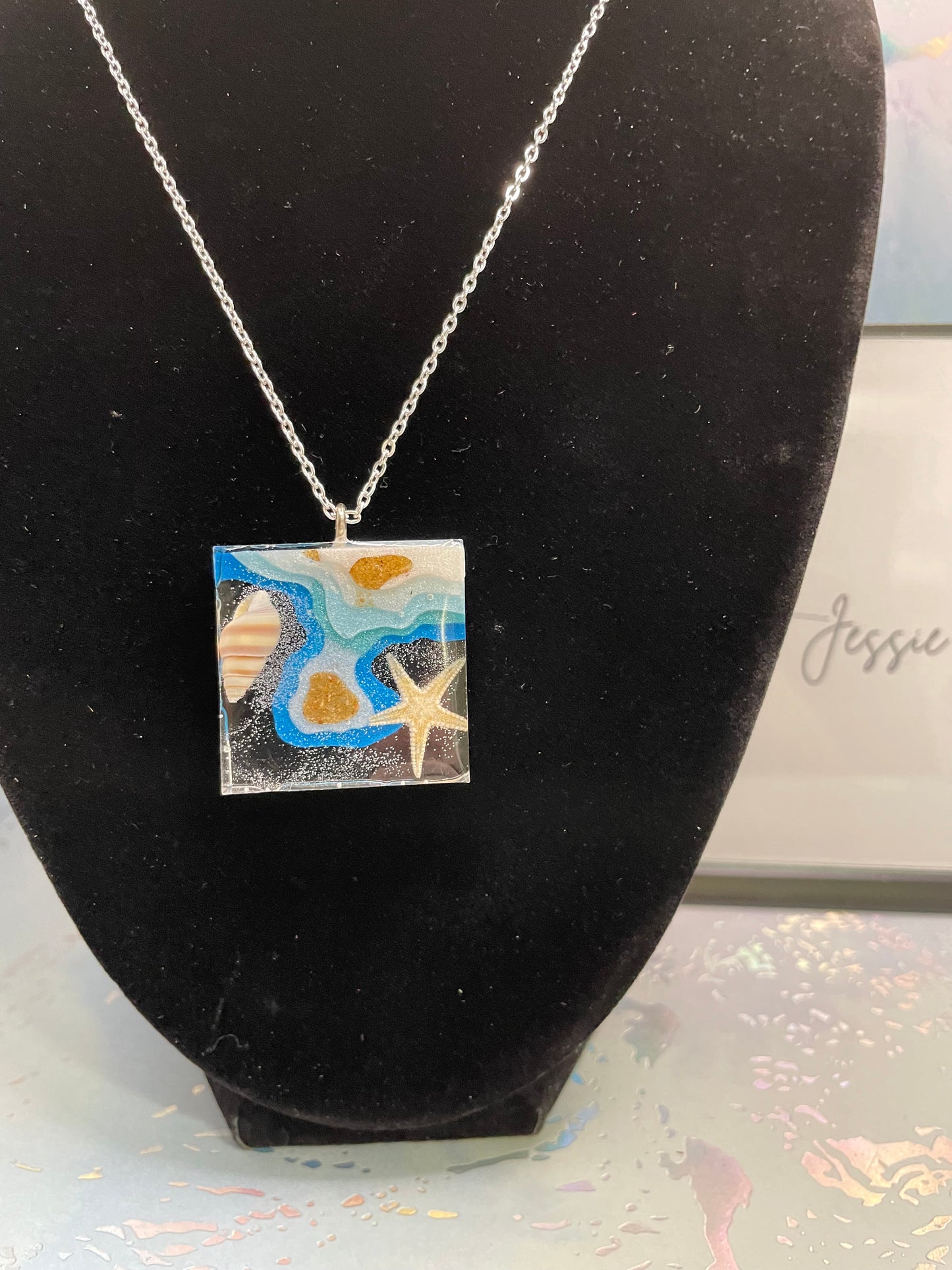 Collier carré en argent 24 pouces - Sans nickel