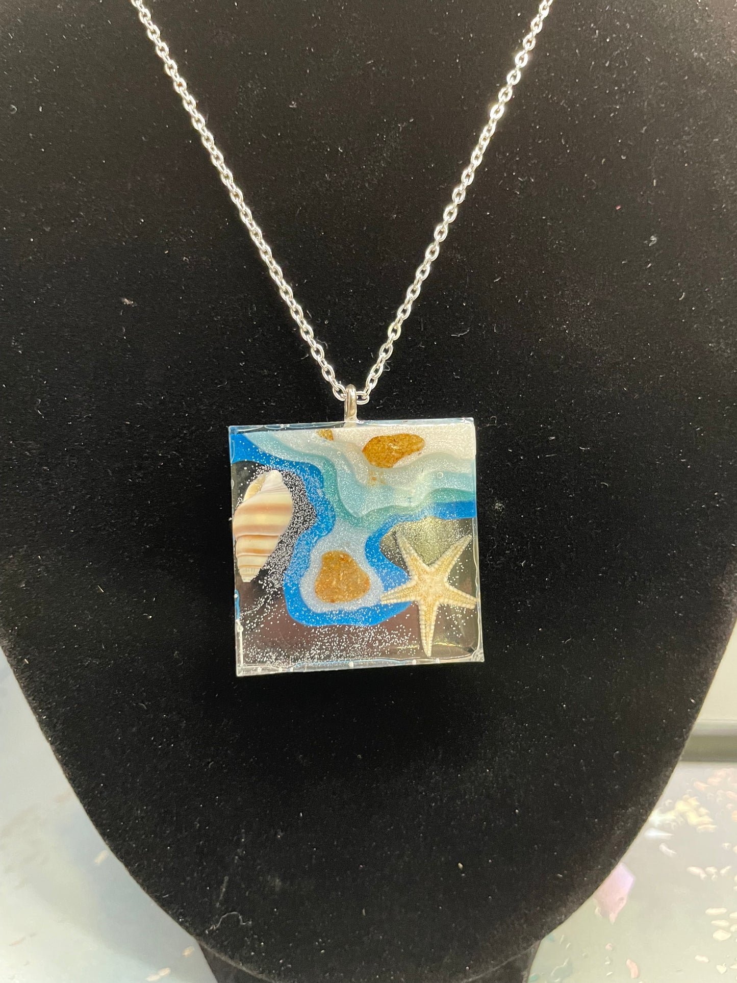 Collier carré en argent 24 pouces - Sans nickel