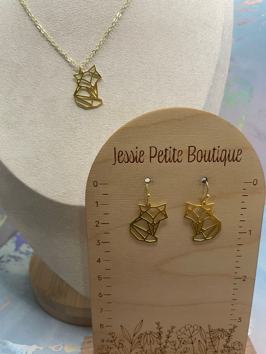 Ensemble Renard Géométrique Or Jaune