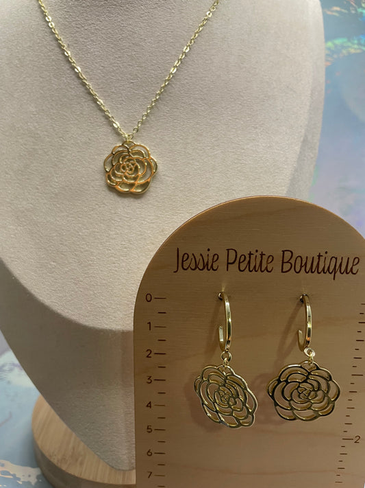 Gold Metal Rose Set- Nickel Free
