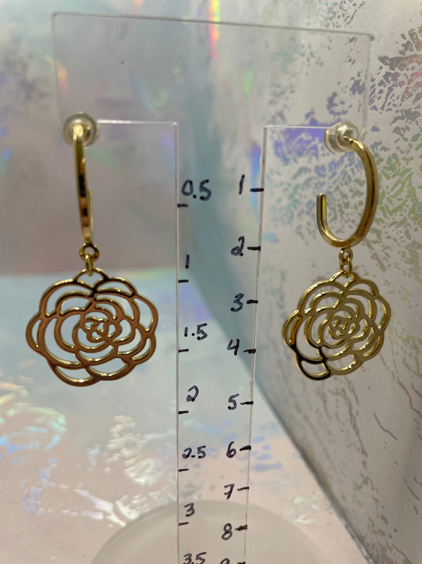 Ensemble Rose Dorée en métal-Sans Nickel