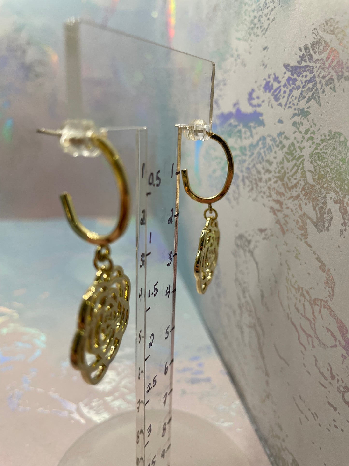 Ensemble Rose Dorée en métal-Sans Nickel