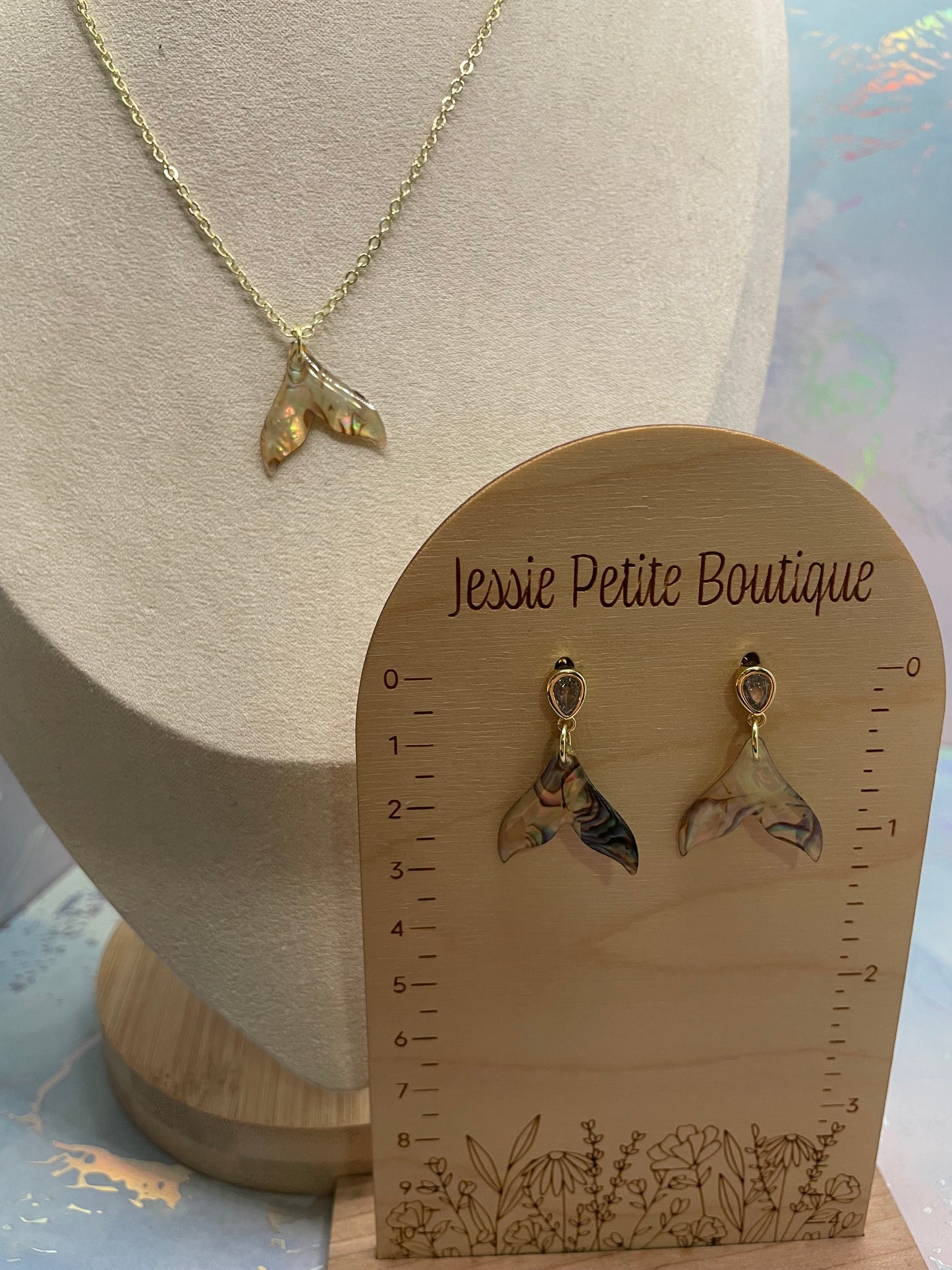 Ensemble Queue de Baleine (Nacre d’Abalone) Acier Inoxydable+Sans Nickel