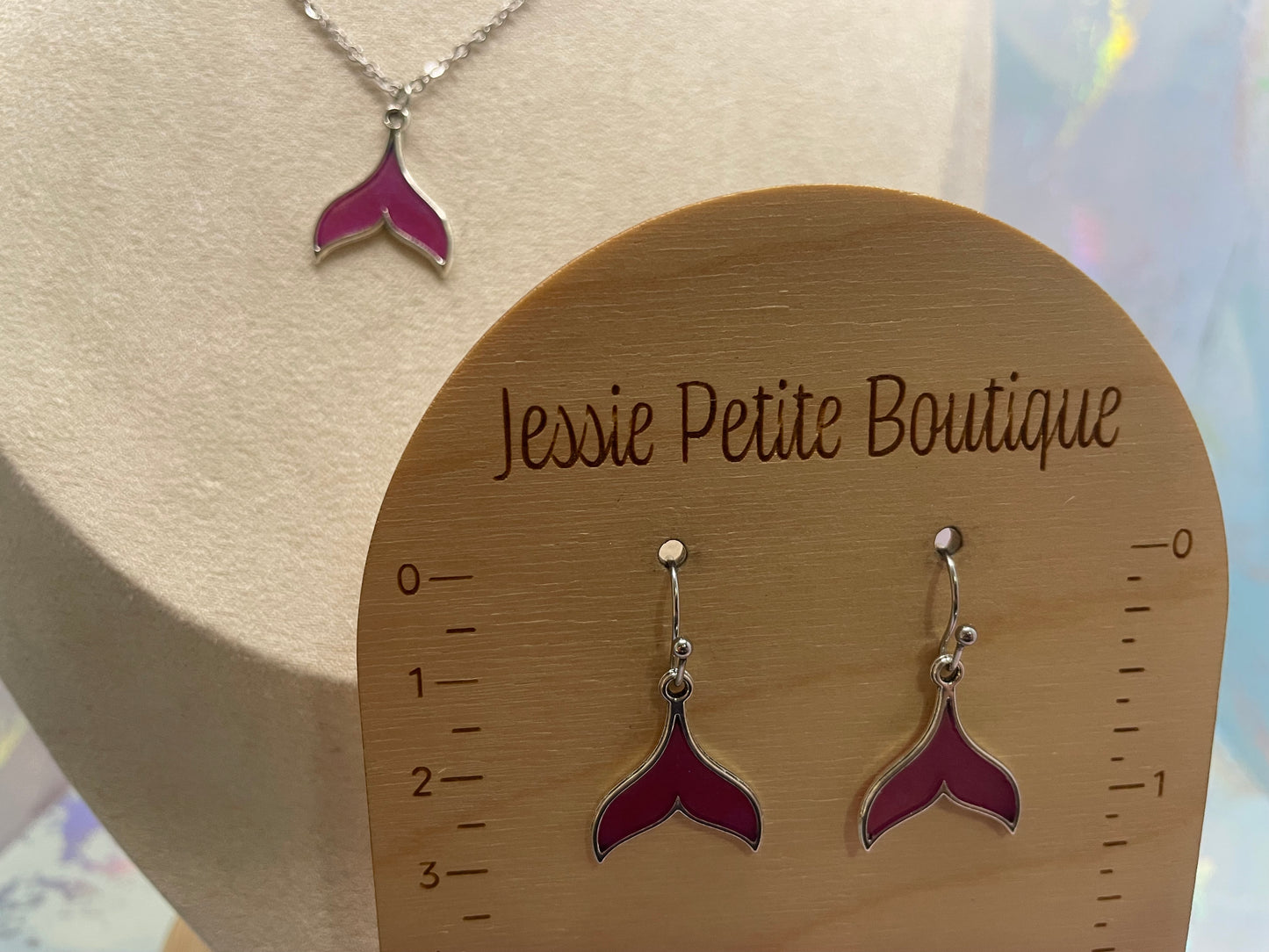 Collier Queue de Sirene Mauve-Sans Nickel+Acier Inoxydable