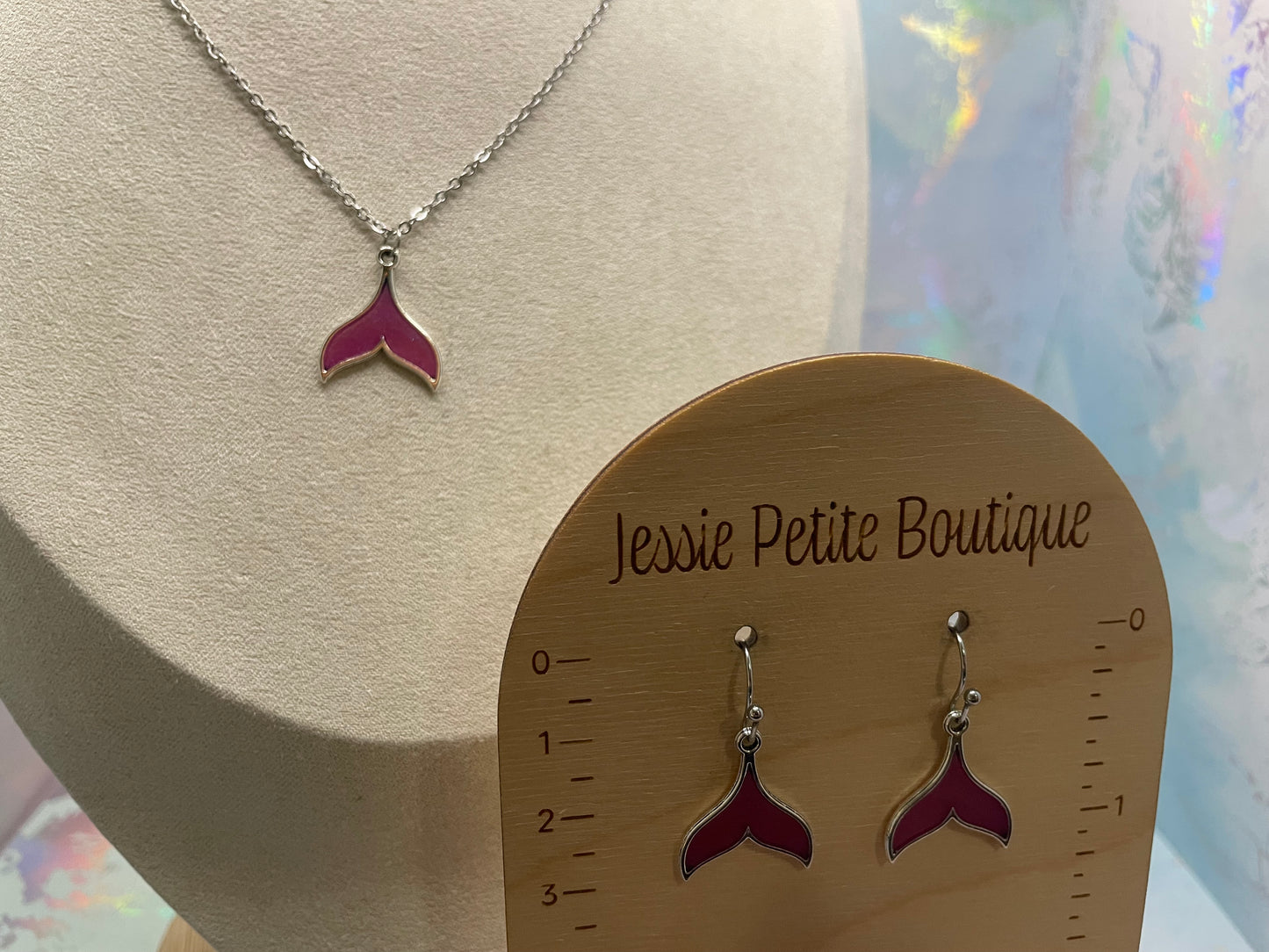 Collier Queue de Sirene Mauve-Sans Nickel+Acier Inoxydable