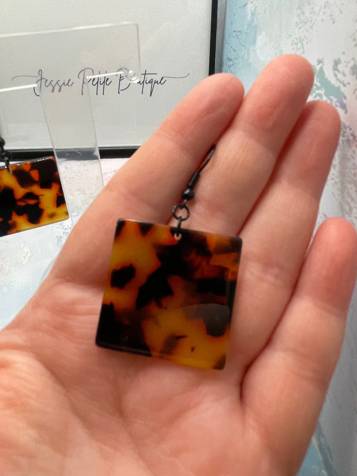 Square Tortoise Earrings