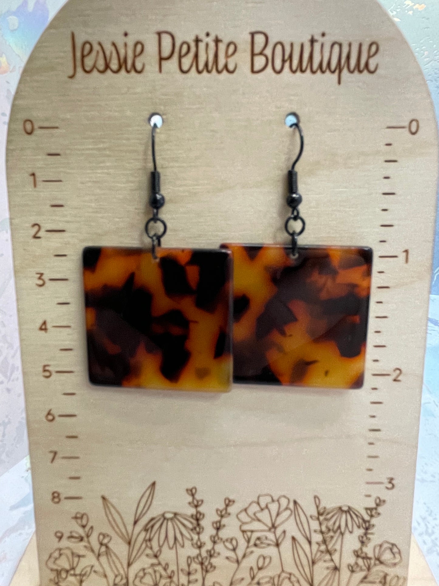 Square Tortoise Earrings