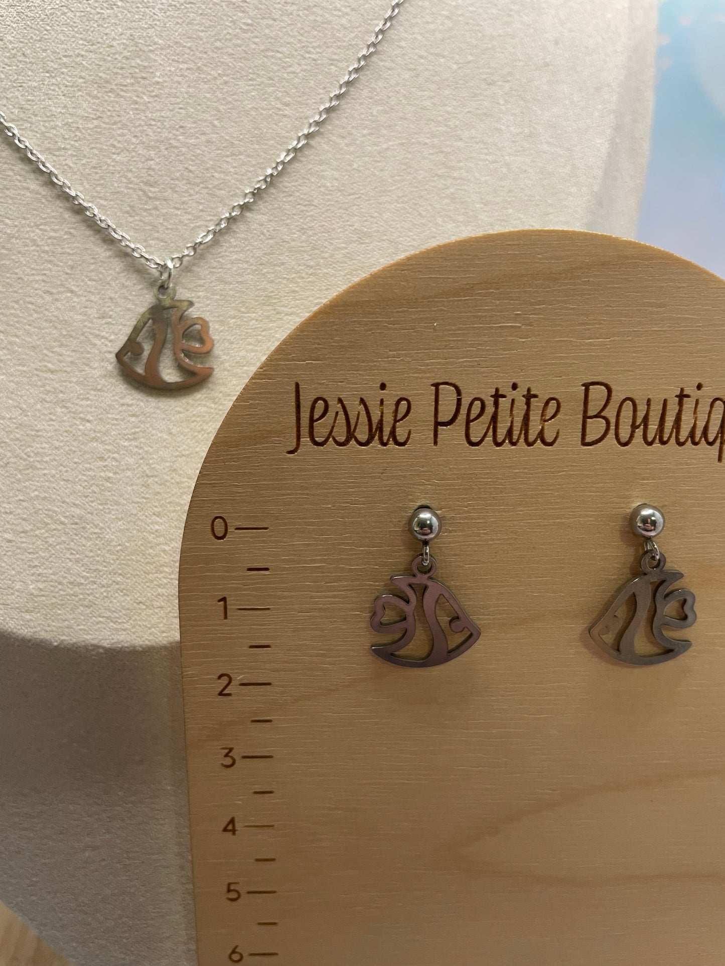 Ensemble poisson argenté-Acier Inoxydable