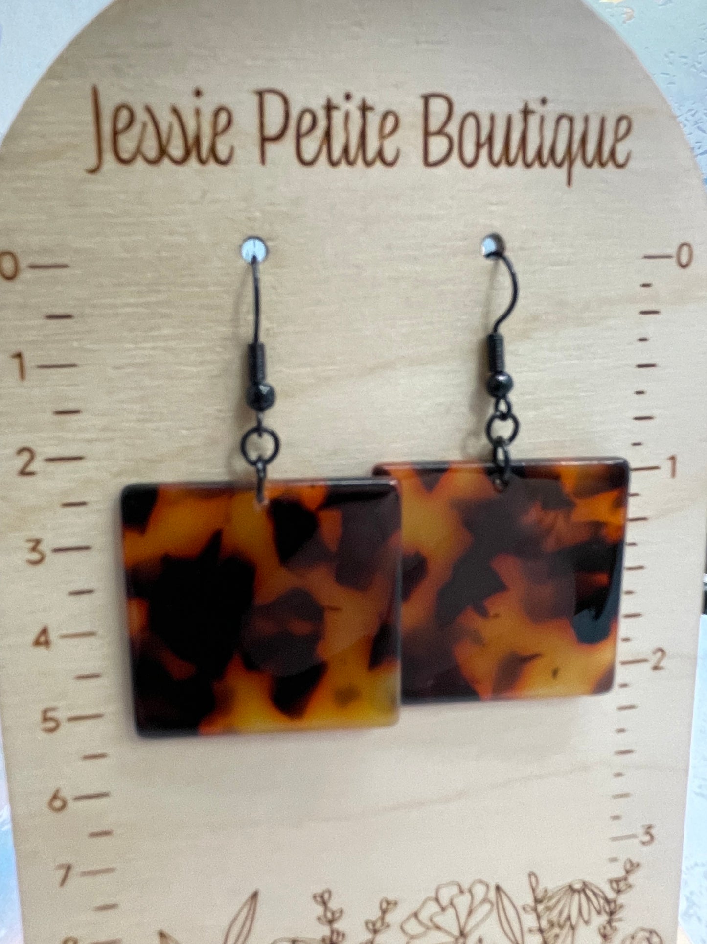 Square Tortoise Earrings