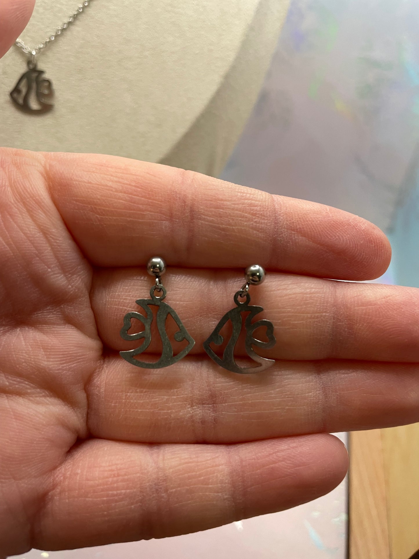 Ensemble poisson argenté-Acier Inoxydable