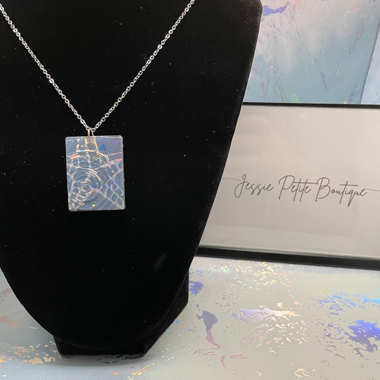 Collier étoile de mer bleu texturé - 20'' Sans nickel