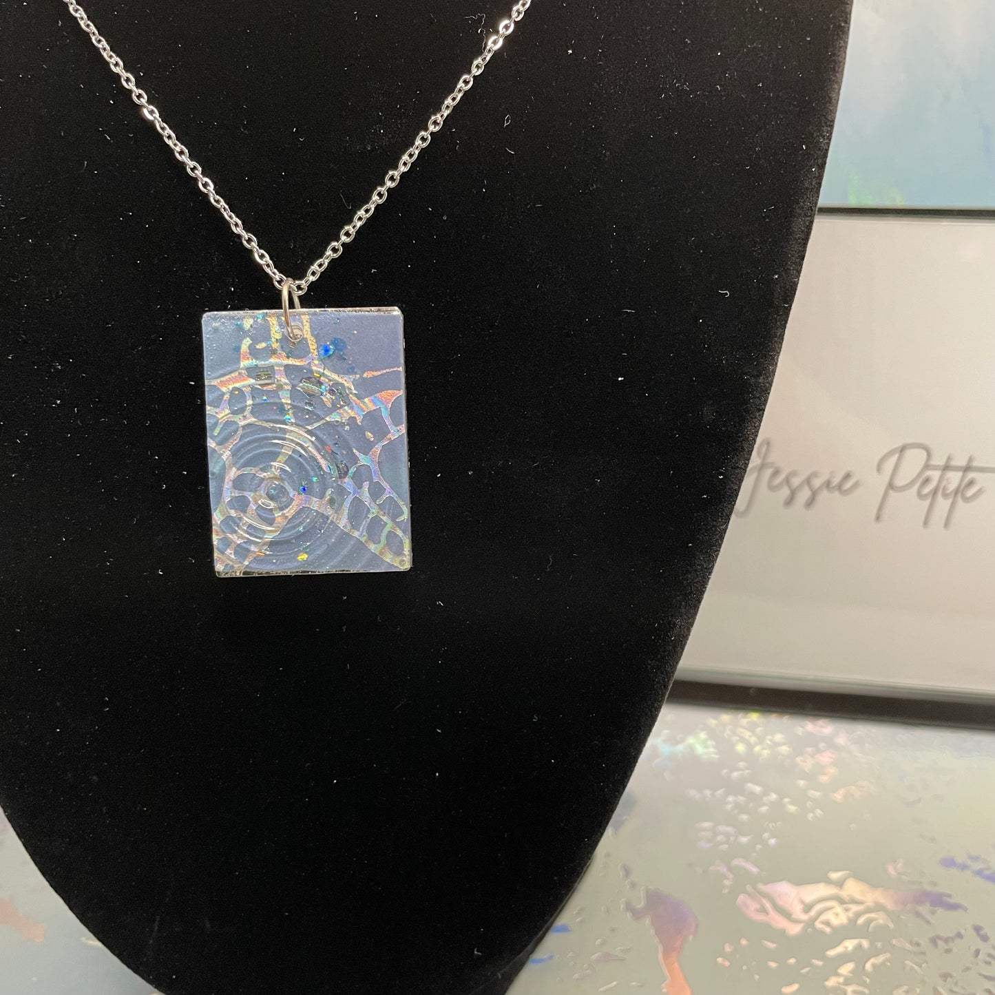 Collier étoile de mer bleu texturé - 20'' Sans nickel