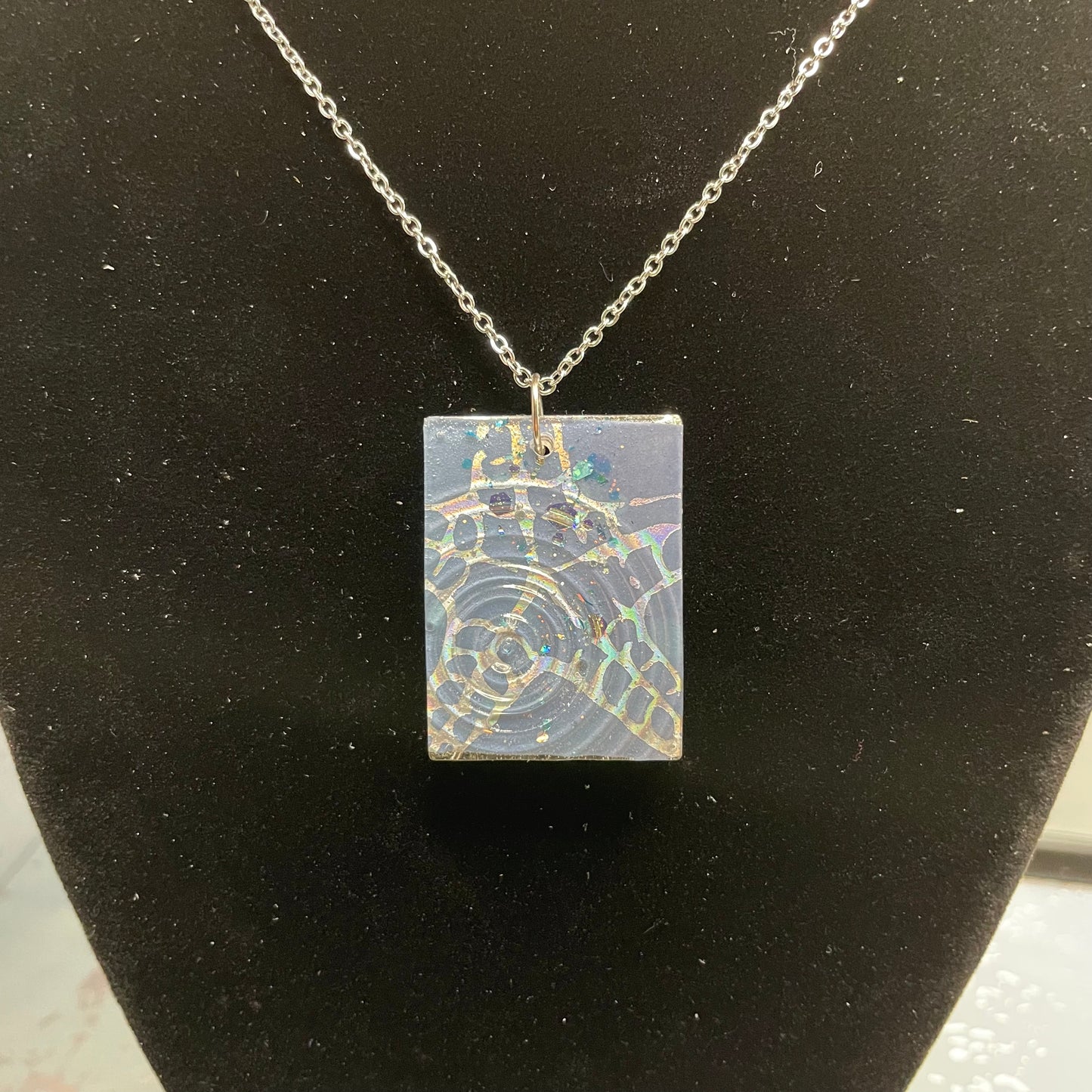 Collier étoile de mer bleu texturé - 20'' Sans nickel