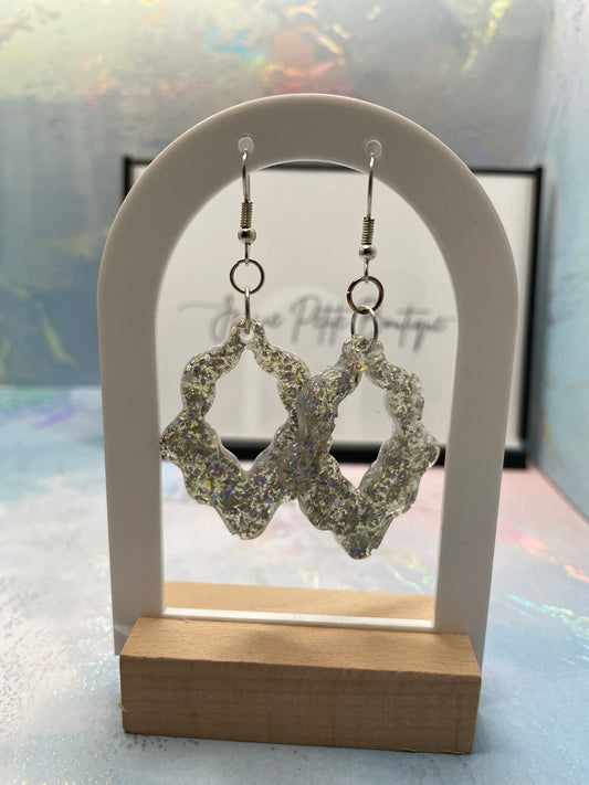 Sparkly Grey Chandelier Earrings – Nickel Free
