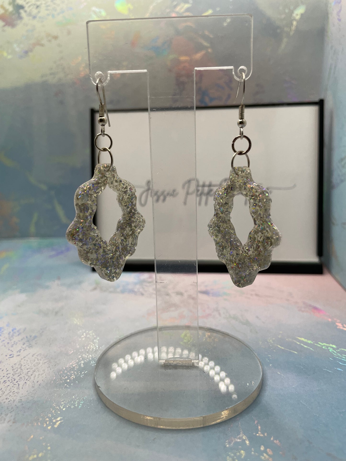 Sparkly Grey Chandelier Earrings – Nickel Free