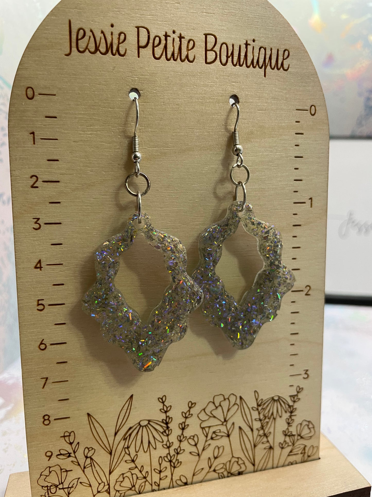 Sparkly Grey Chandelier Earrings – Nickel Free