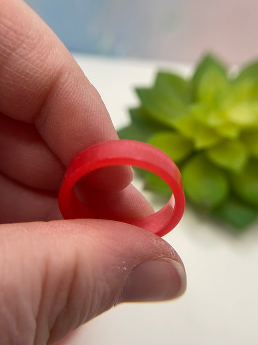 Red Resin Band Rings