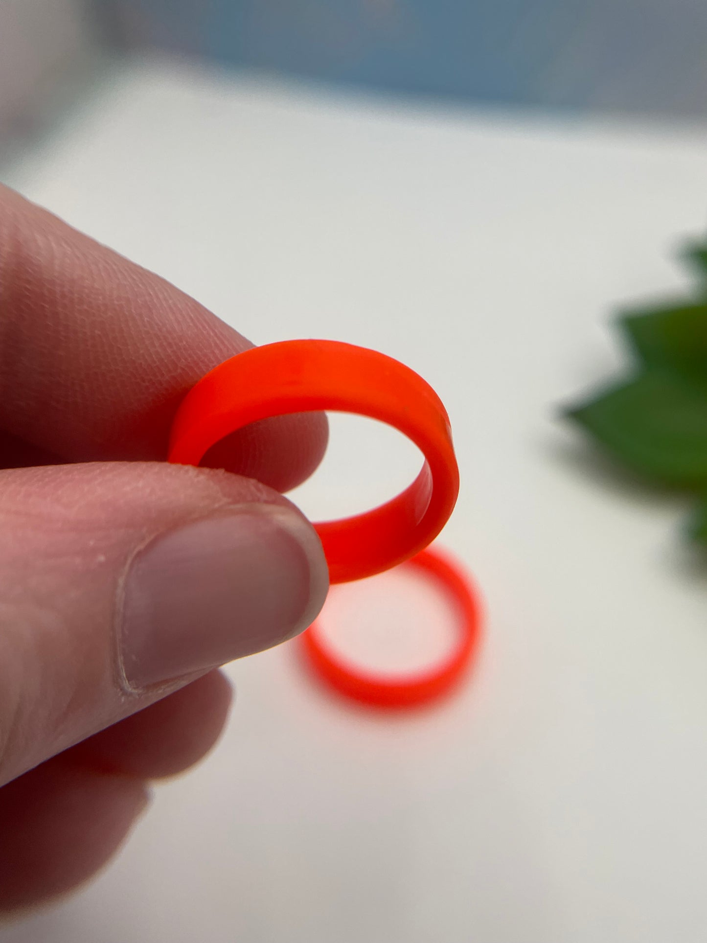 Bright Orange Resin Ring