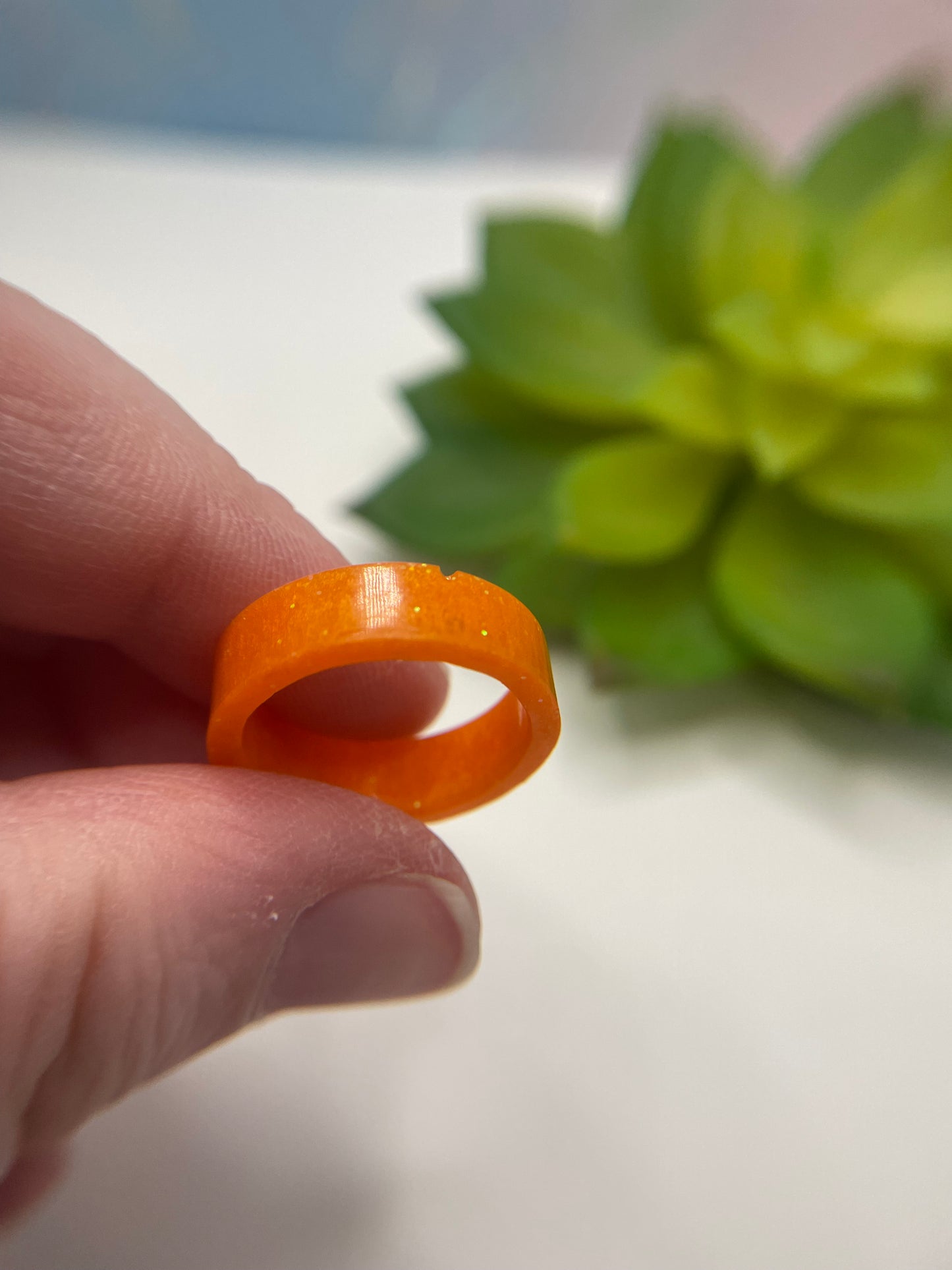 Orange Resin Ring-Size 8US