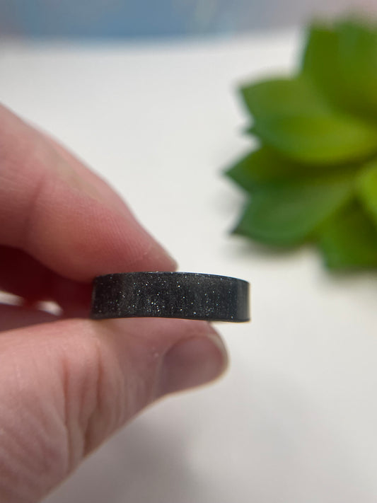 Black Shimmer Resin Ring- Size 11½US