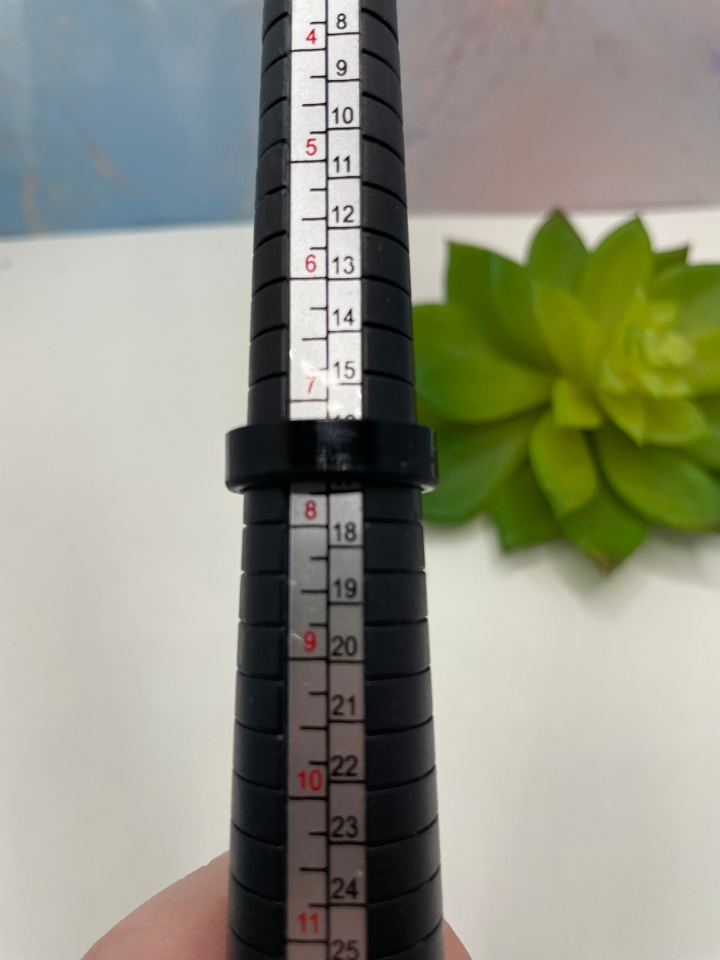 Slim Black Resin Rings-Size 7½US