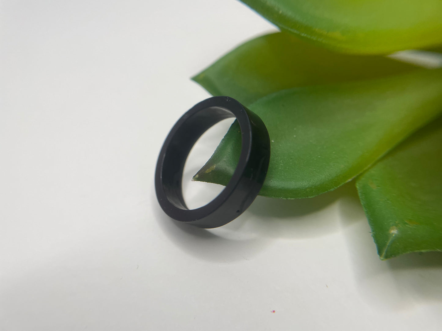 Slim Black Resin Rings-Size 7½US