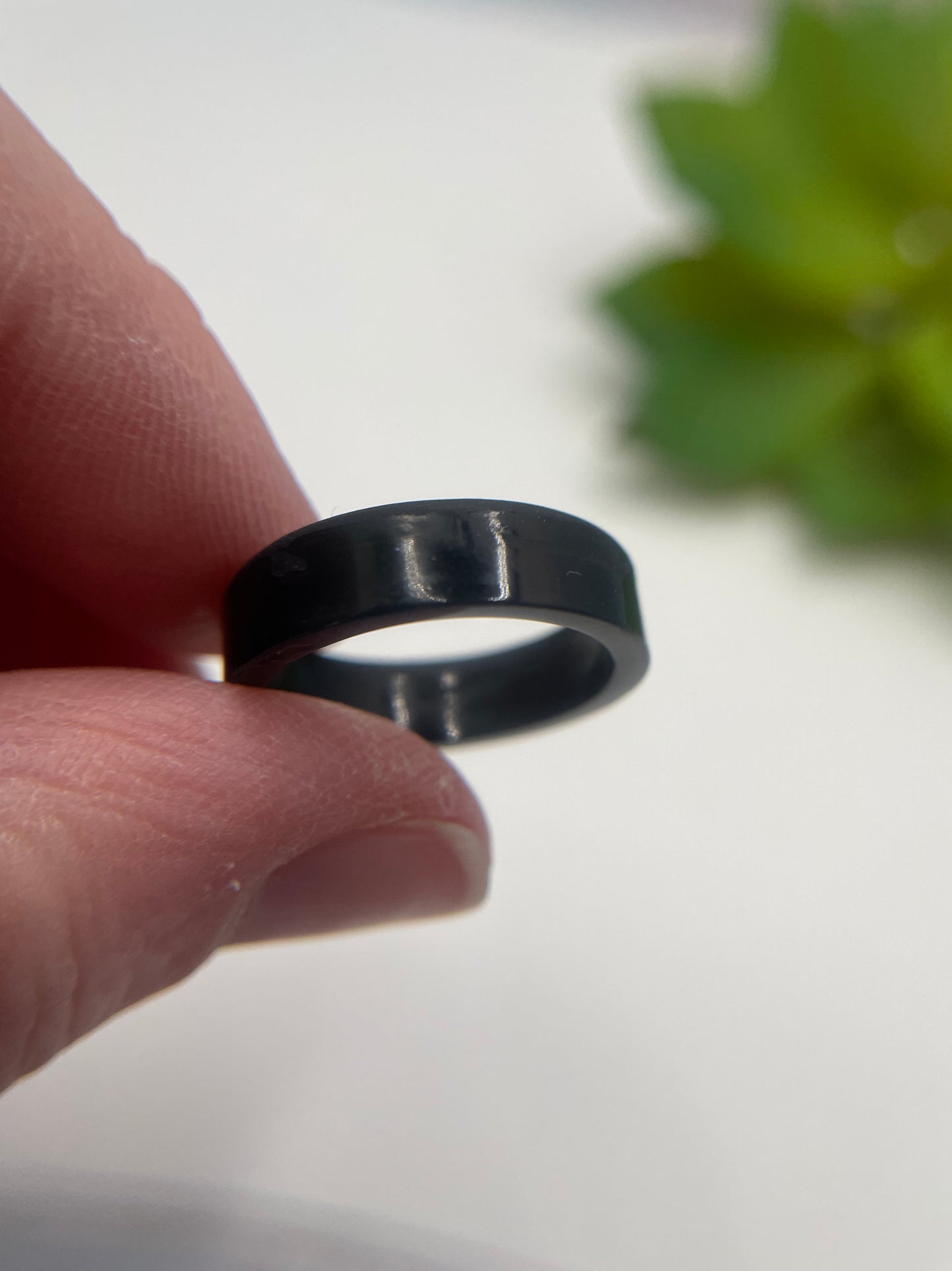 Slim Black Resin Rings-Size 7½US