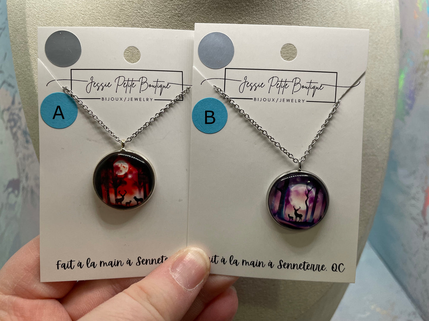 Mystical Forest Medallion Necklace(Silver Finish)Stainless Steel+Nickel Free