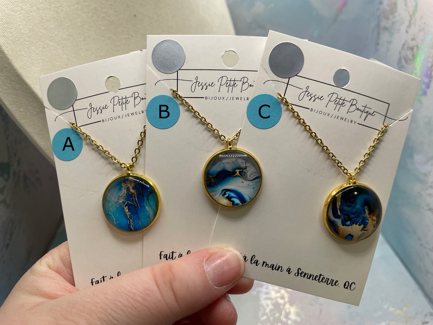 Ensemble Marbré Bleu-Acier Inoxydable+Sans Nickel