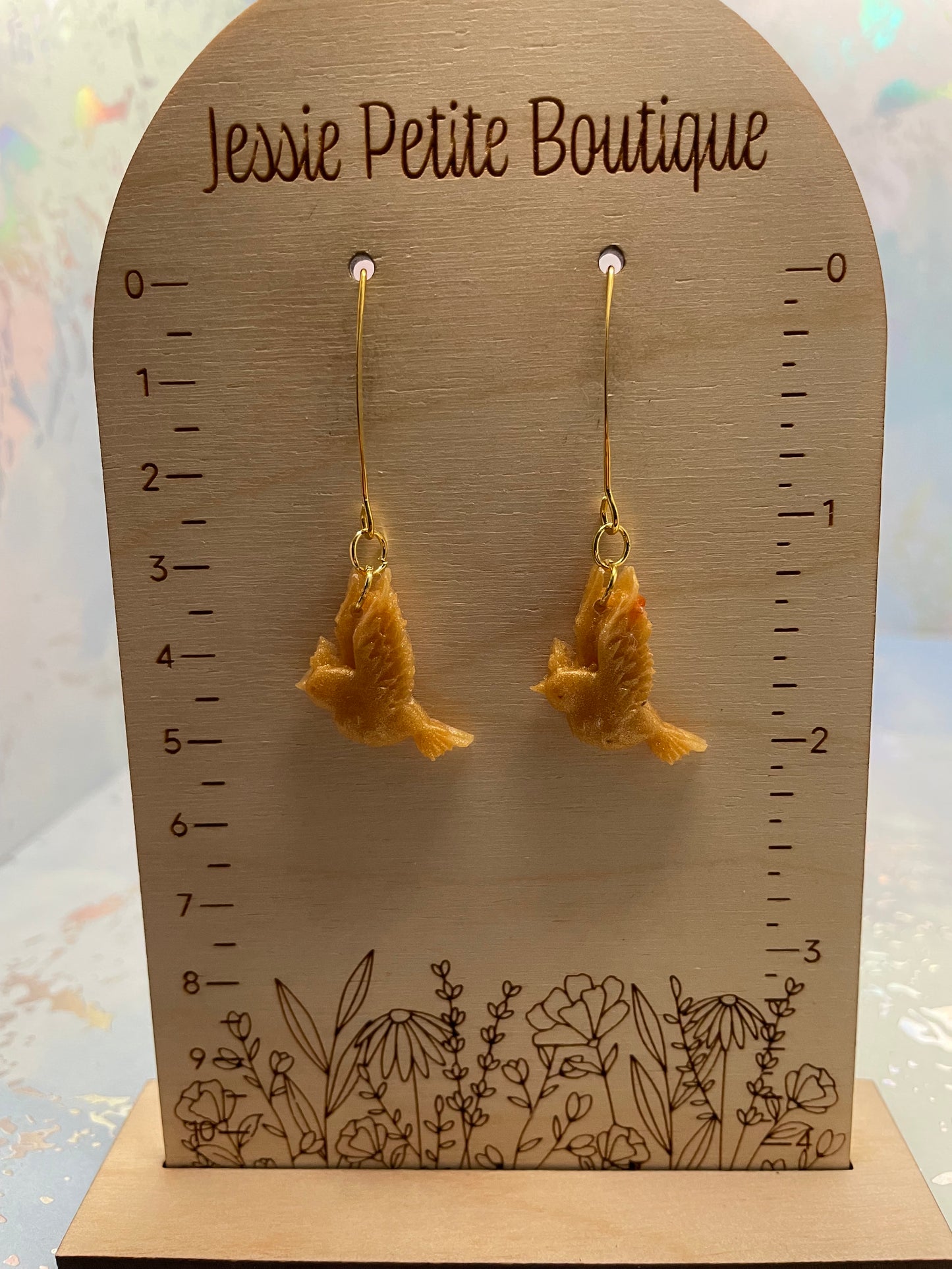 Gold Flying Bird Earrings