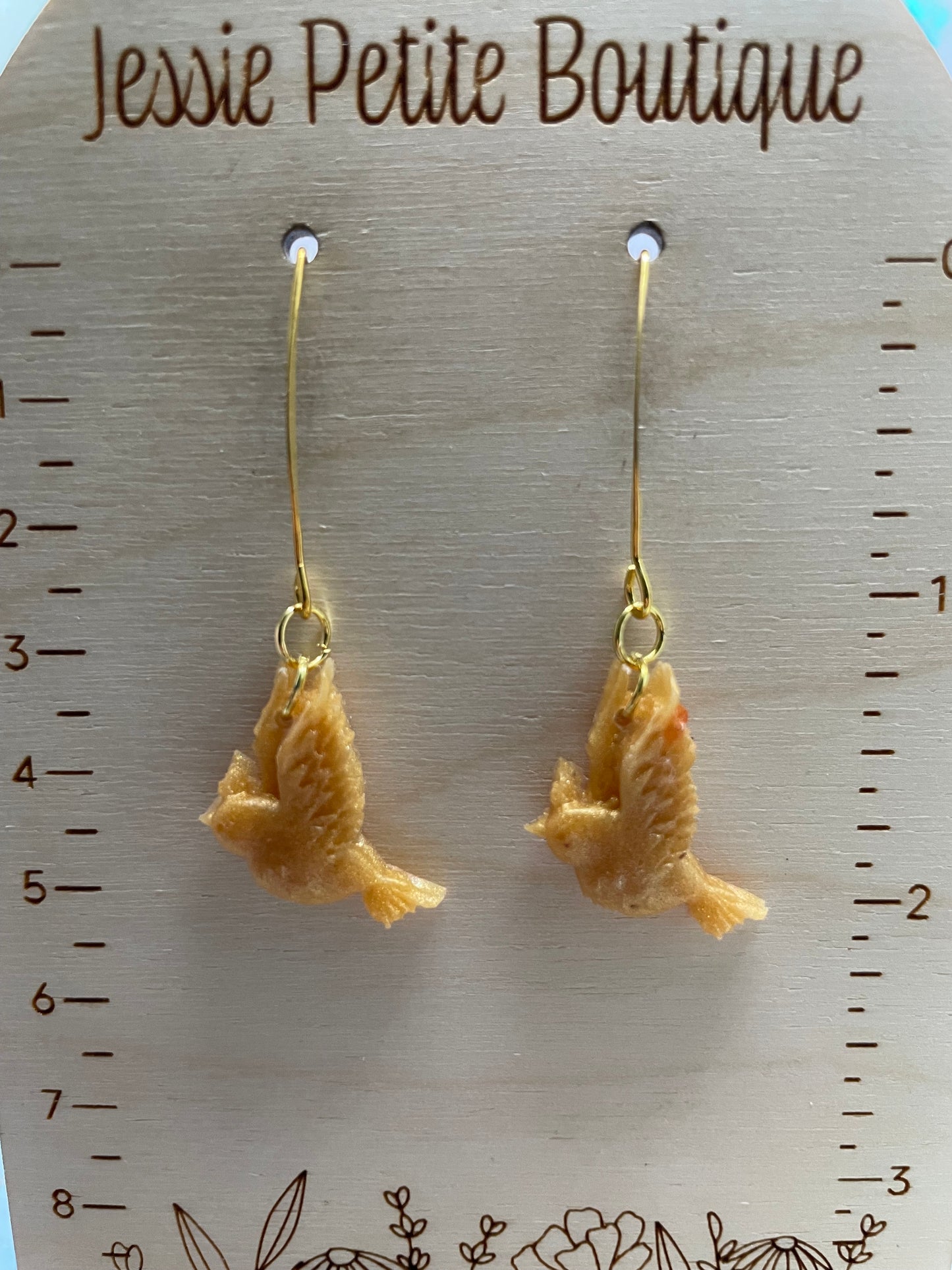 Gold Flying Bird Earrings