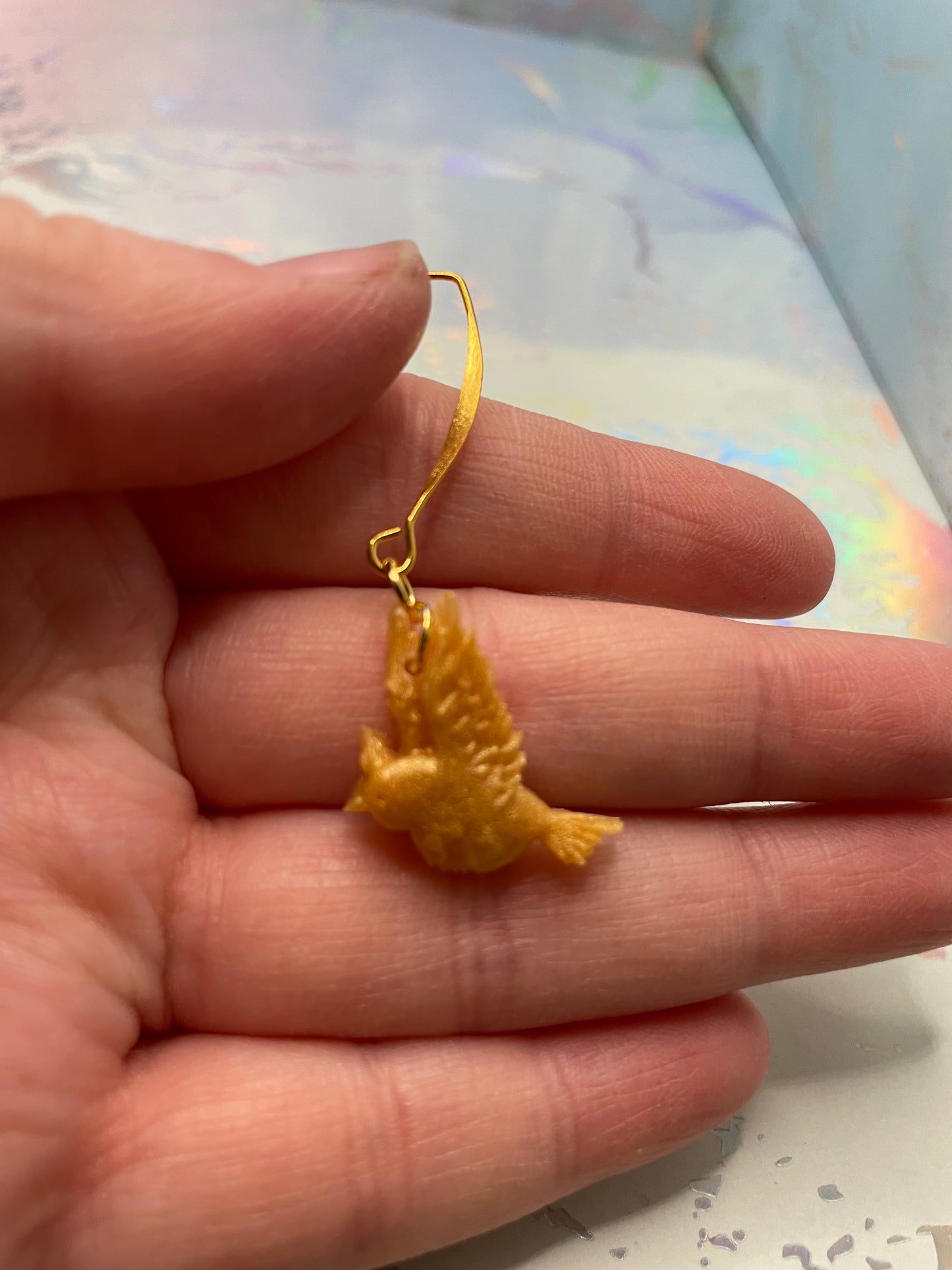 Gold Flying Bird Earrings