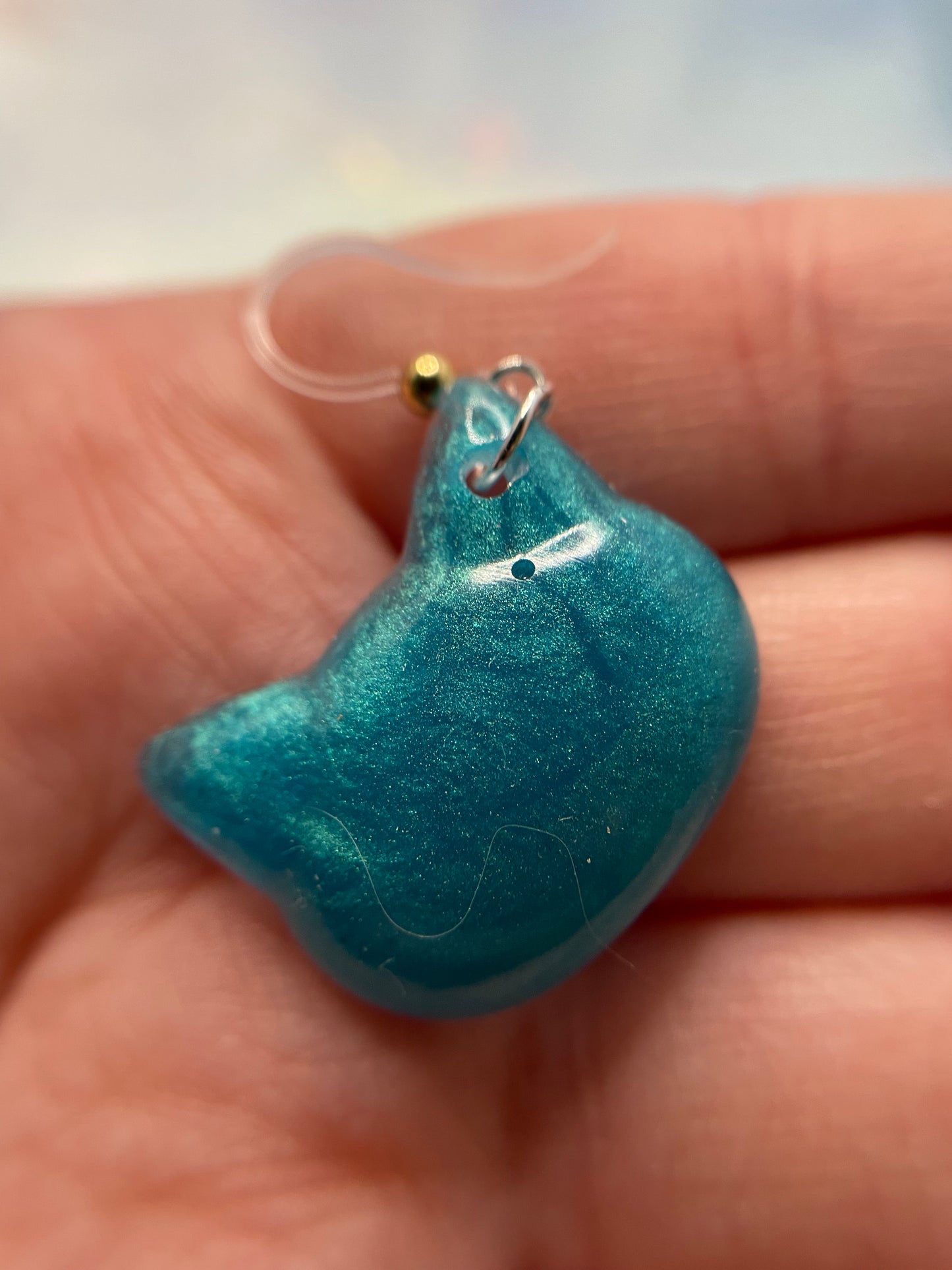 Blue Cat Earrings – Hypoallergenic/Plastic Findings