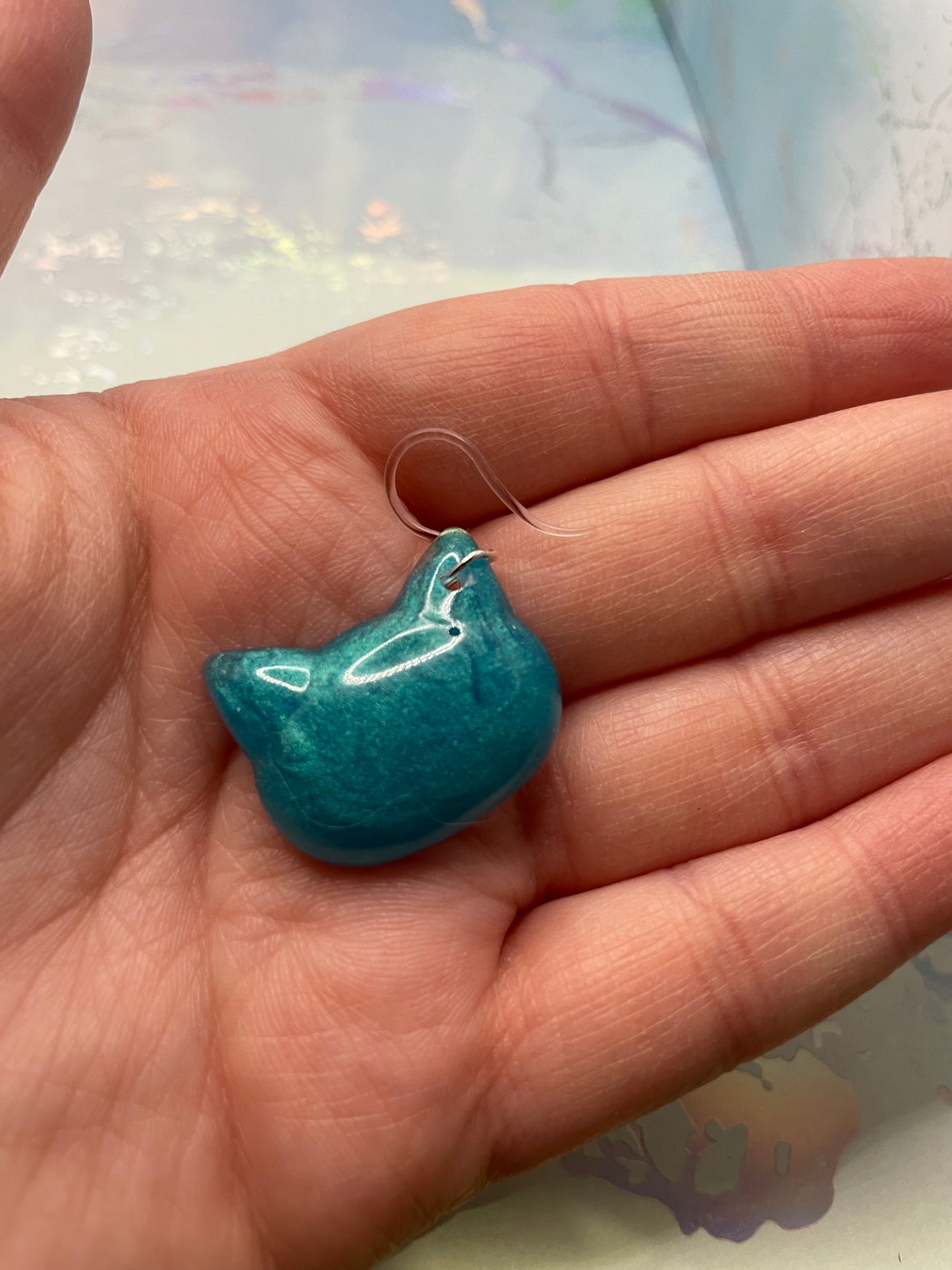 Blue Cat Earrings – Hypoallergenic/Plastic Findings