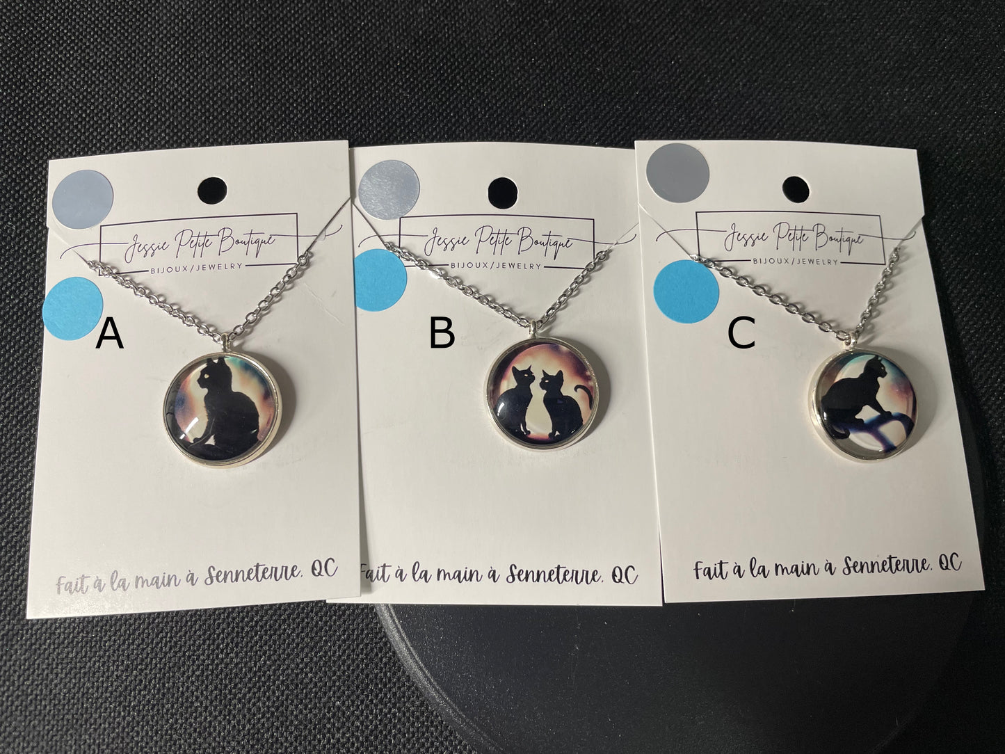 Collier Silhouette de Chat Noir (Édition Argent)-Acier Inoxydable+Sans Nickel