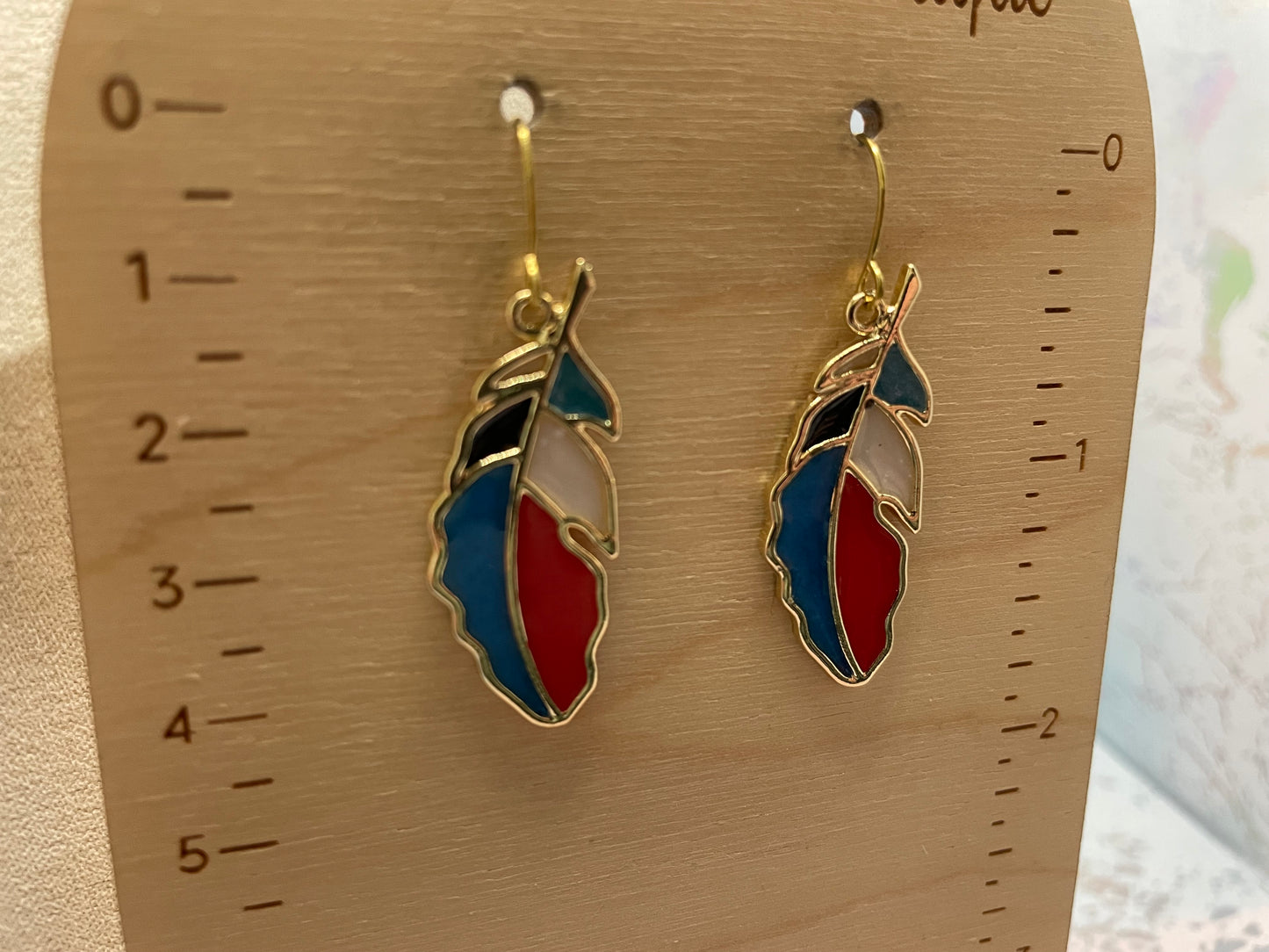 Ensemble Plume Rouge+Bleu+Noir+Blanc+Or-Sans Nickel