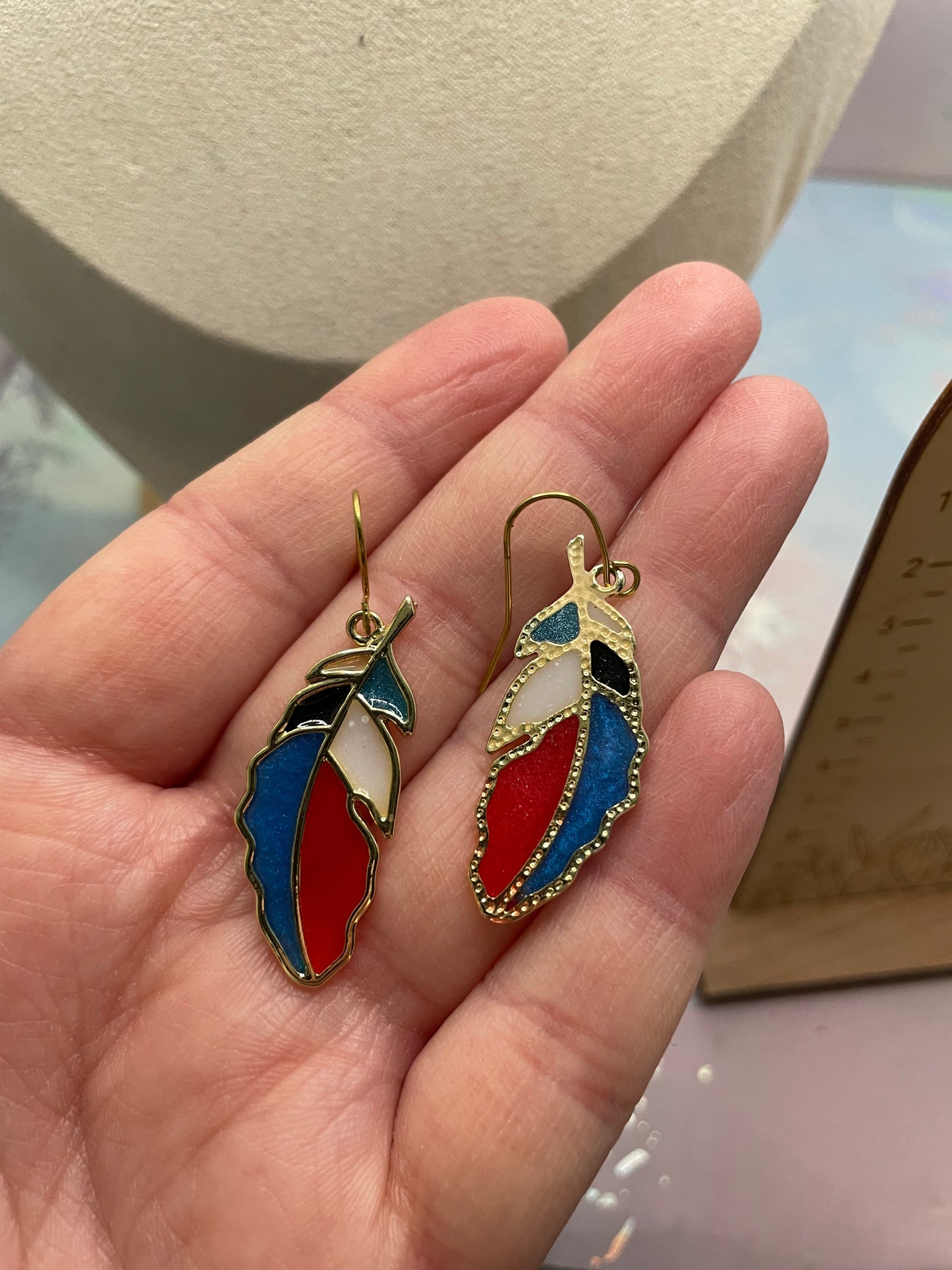 Ensemble Plume Rouge+Bleu+Noir+Blanc+Or-Sans Nickel