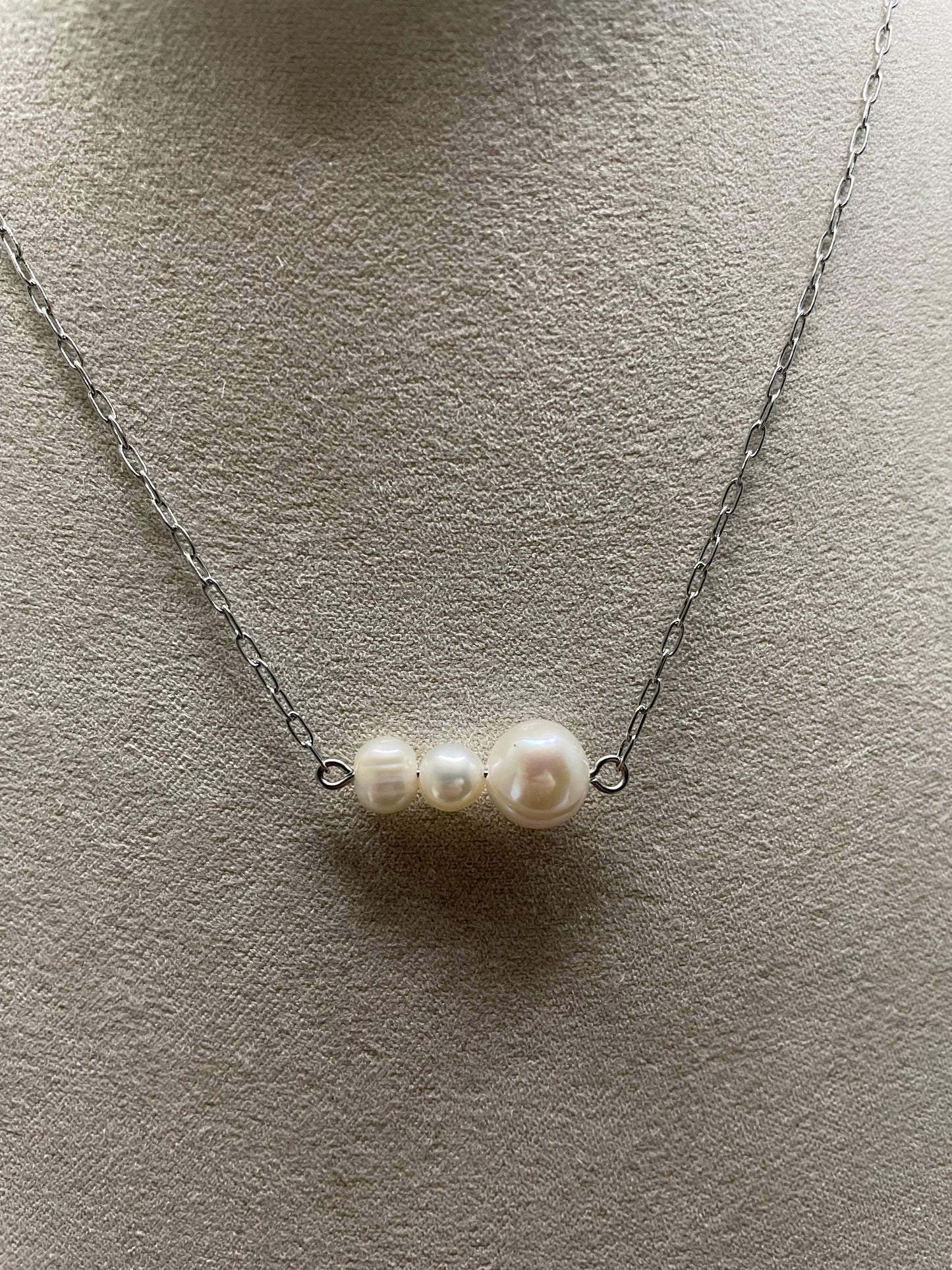 Collier en perles d’eau douce-Acier Inoxydable