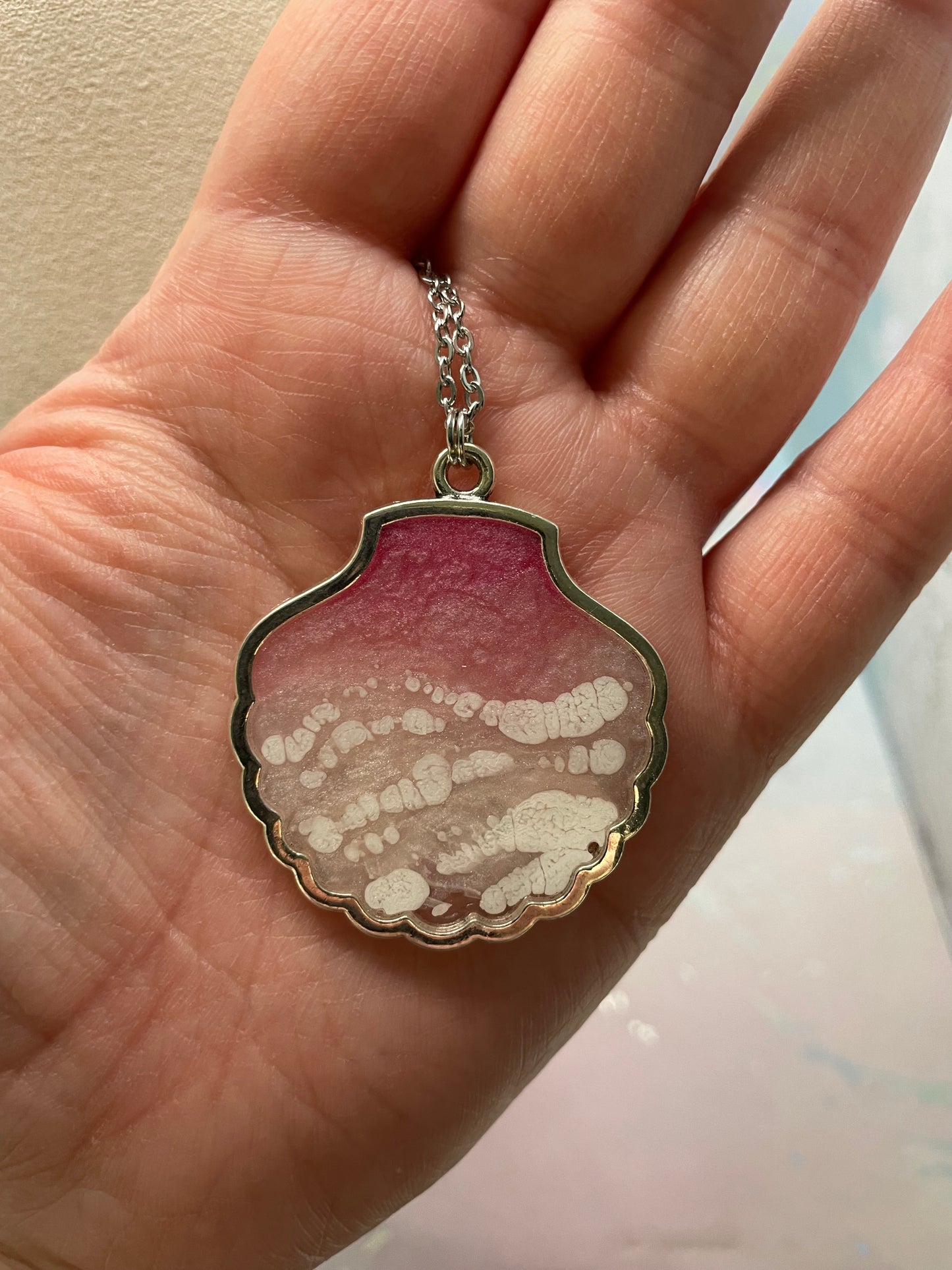 Collier Coquillage Rose Océan-Acier Inoxydable+Sans Nickel