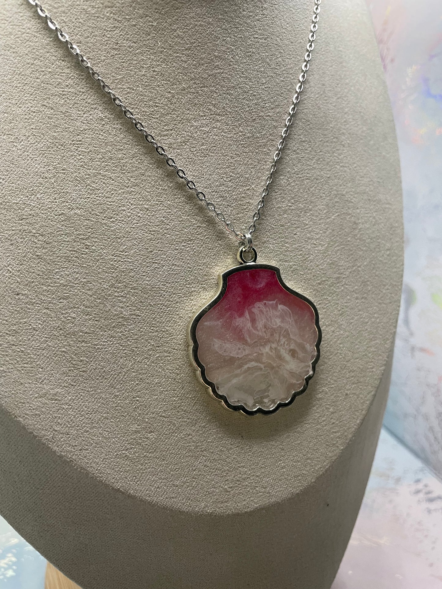 Collier Coquillage Rose Océan-Acier Inoxydable+Sans Nickel