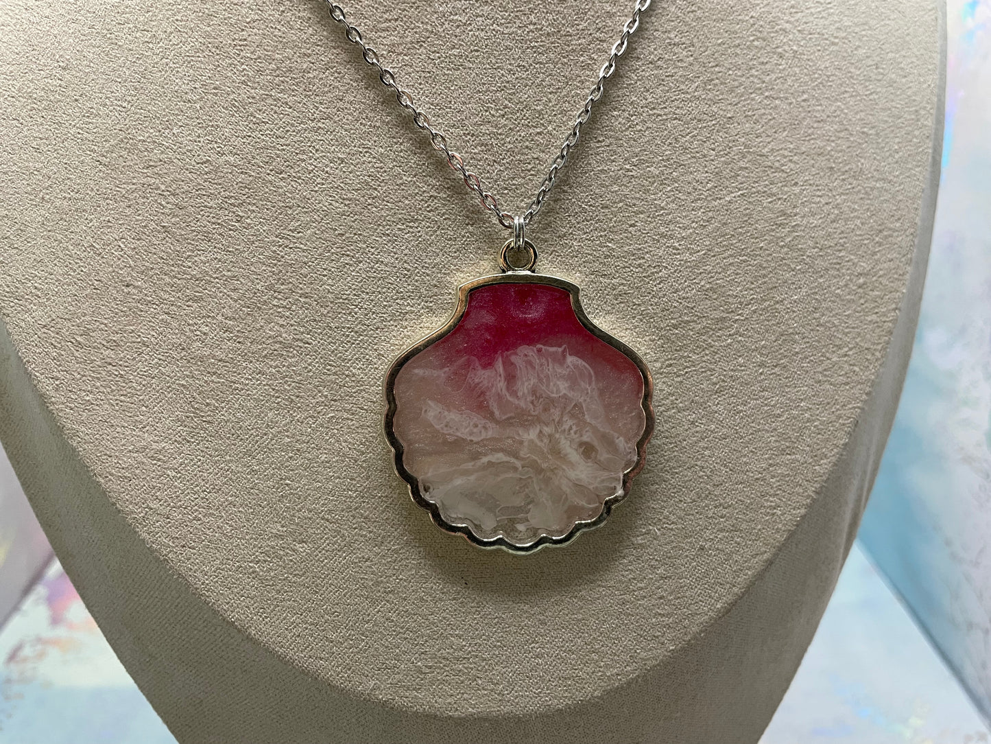 Collier Coquillage Rose Océan-Acier Inoxydable+Sans Nickel