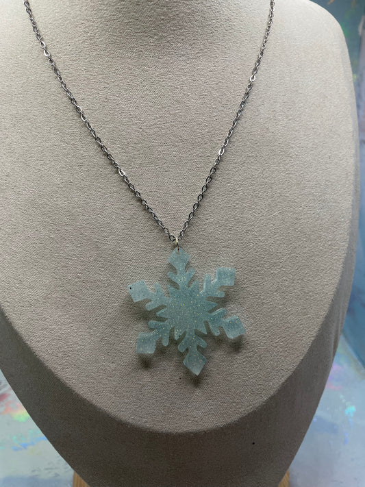 Sparkly Snowflake Necklace-Stainless Steel