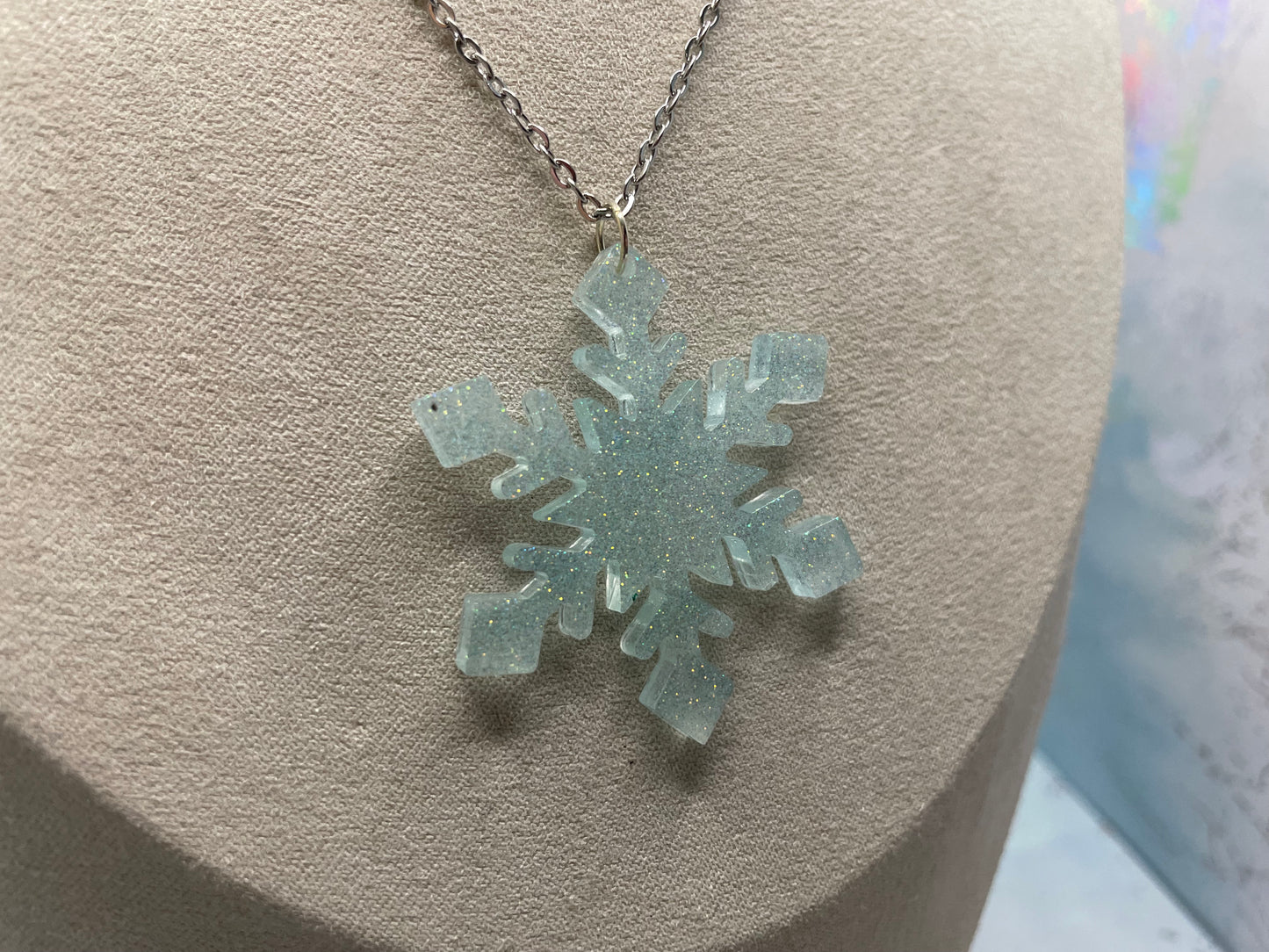 Collier Flocon de Neige Scintillant-Acier Inoxydable