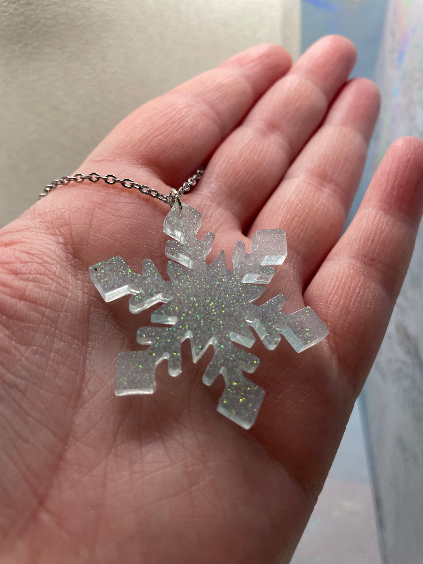 Collier Flocon de Neige Scintillant-Acier Inoxydable