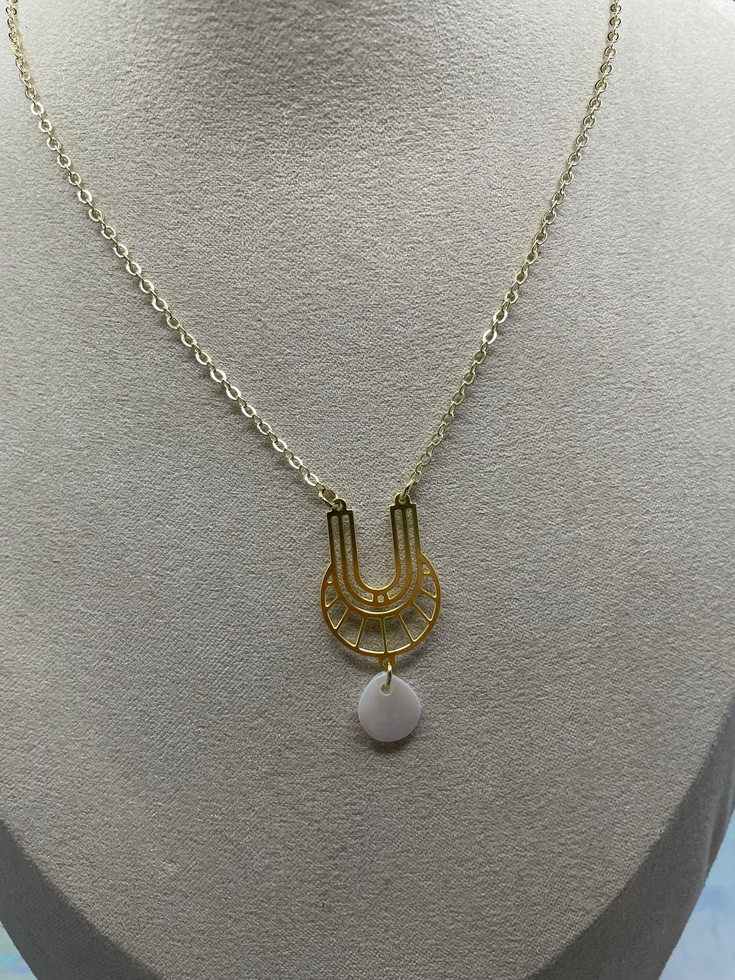 Collier Boho Doré avec Coquillage-Sans Nickel