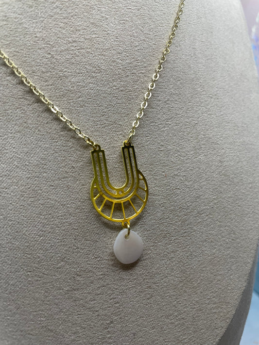Collier Boho Doré avec Coquillage-Sans Nickel