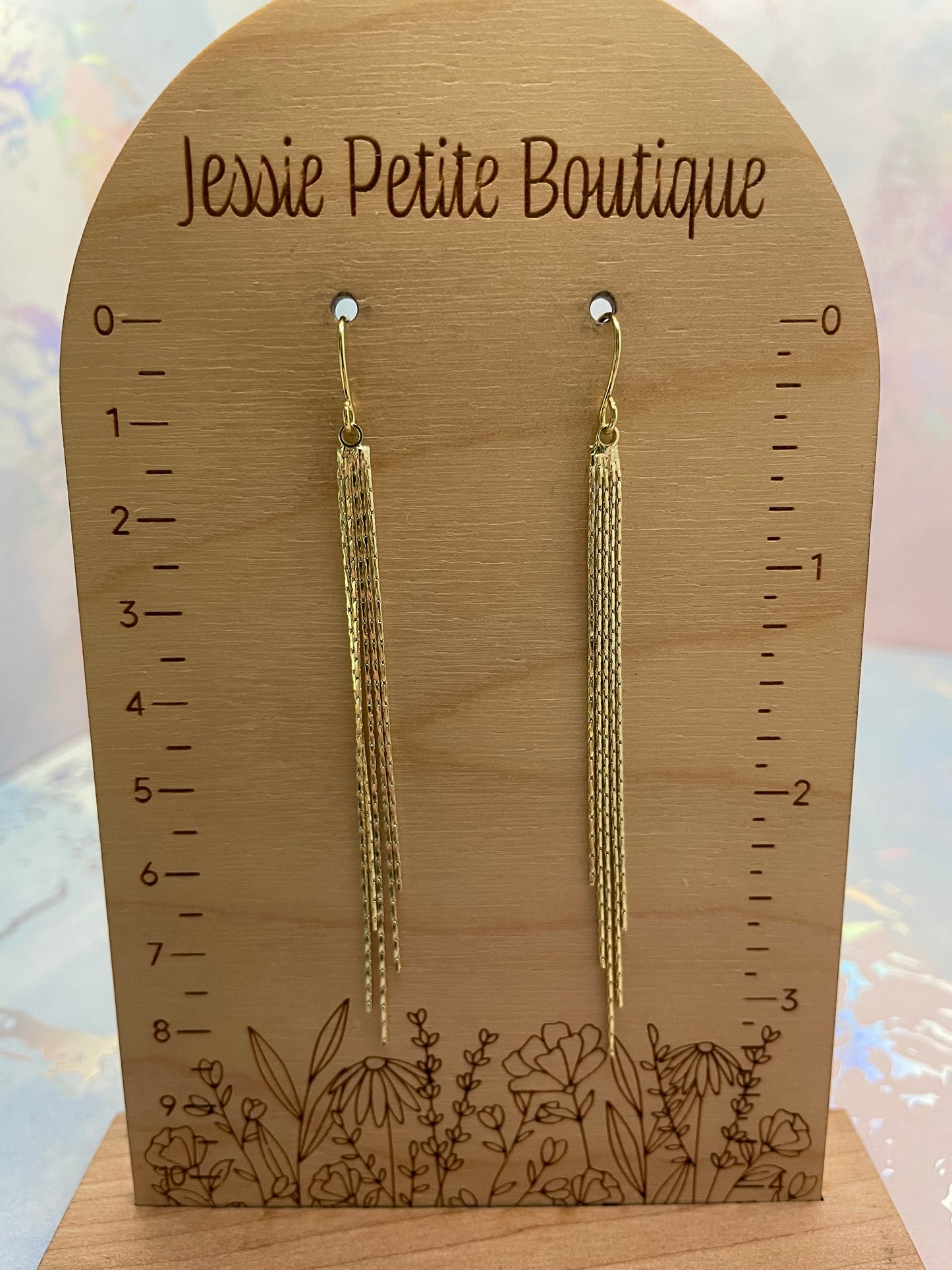 Boucles d’oreilles pendantes à chaines dorées-Sans Nickel