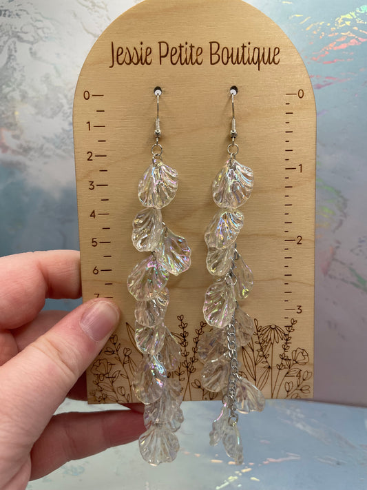 13.5cm Cascading Acrylic Flower Petal Earrings